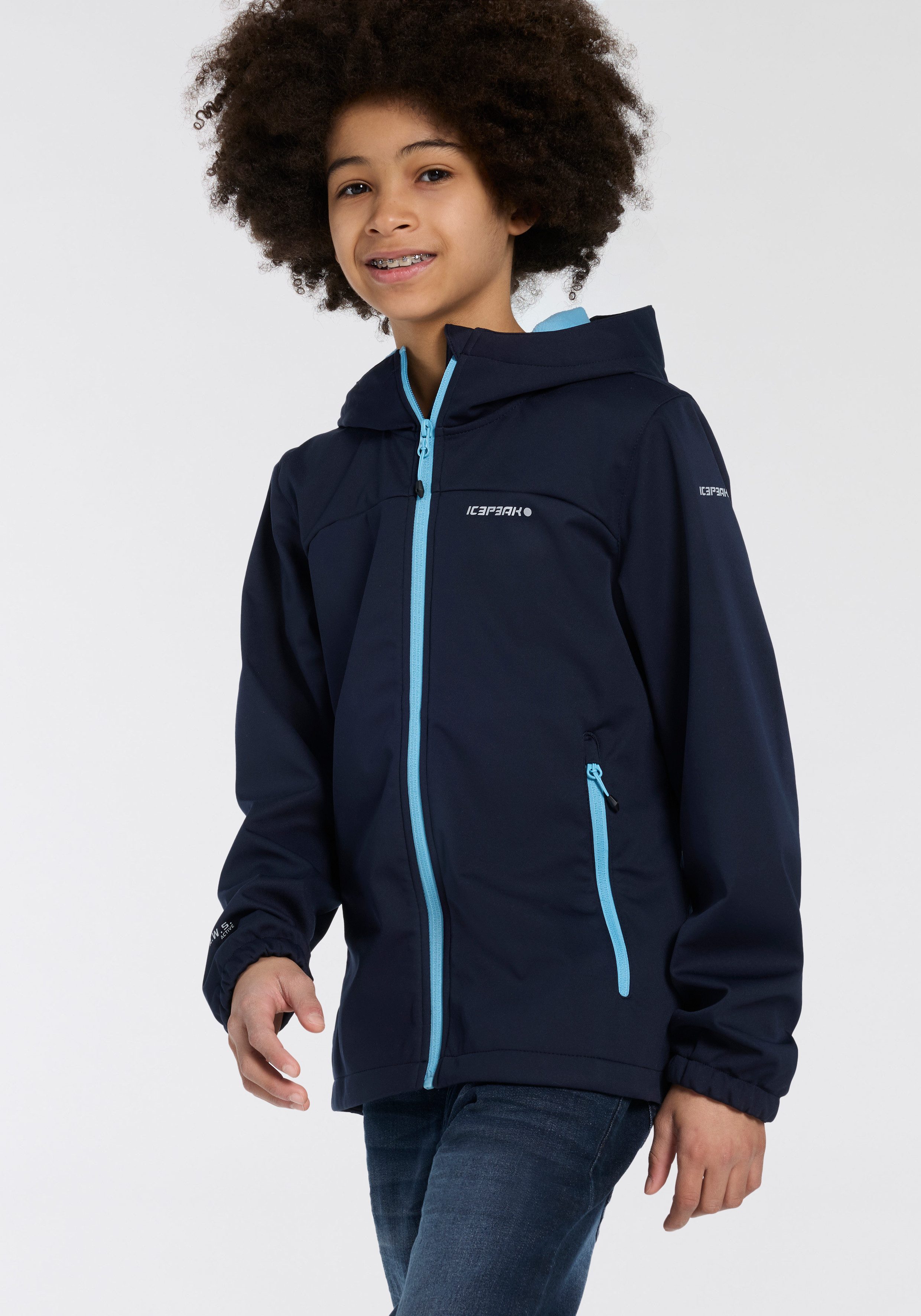 Icepeak Softshell-jack KULM JR met modieuze logo-opschriften (1 stuk)