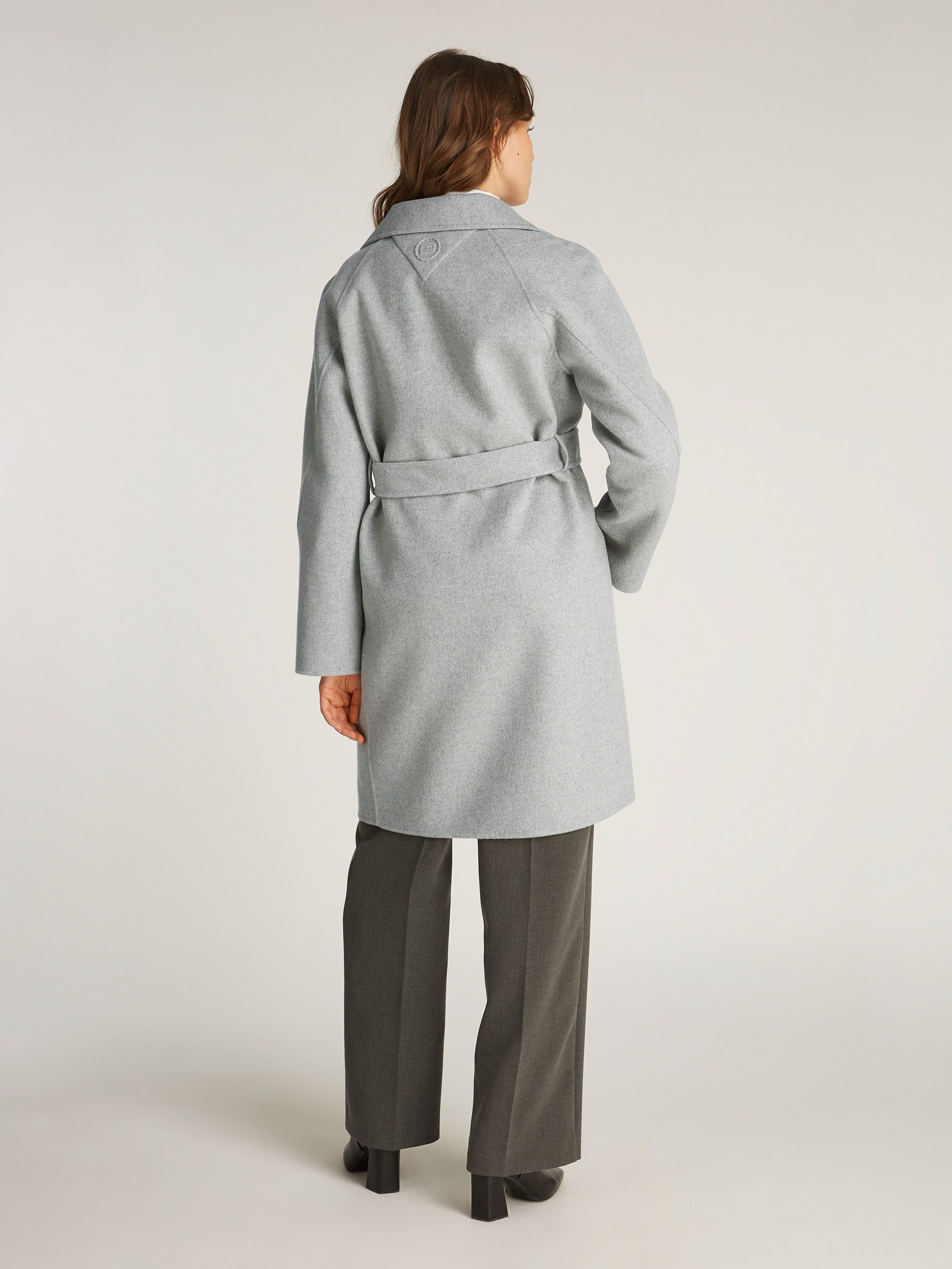 Tommy Hilfiger Korte jas REG DF WOOL BELTED COAT