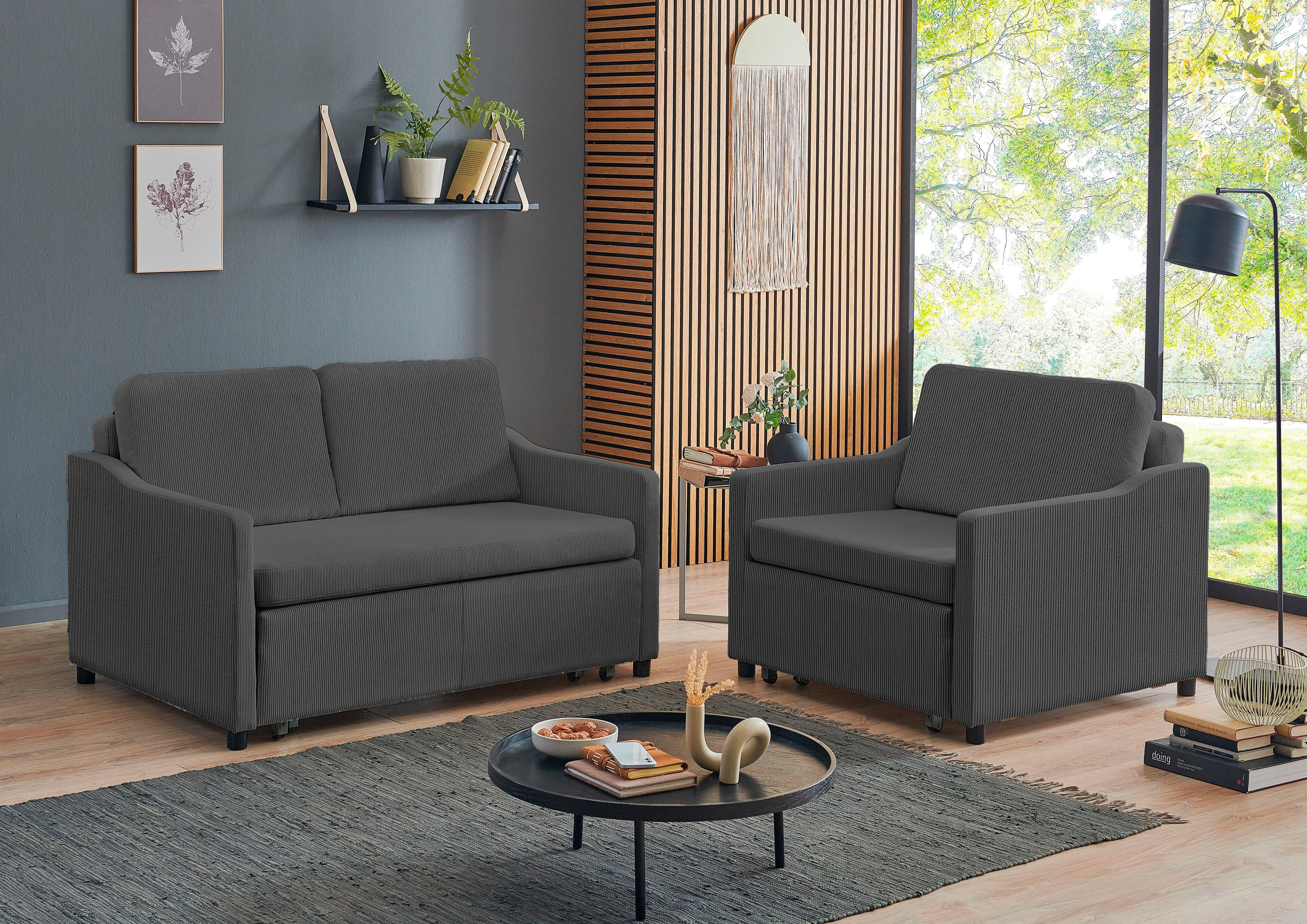 ATLANTIC home collection XXL-fauteuil Anella met cordbekleding, met slaapfunctie, vrij plaatsbaar