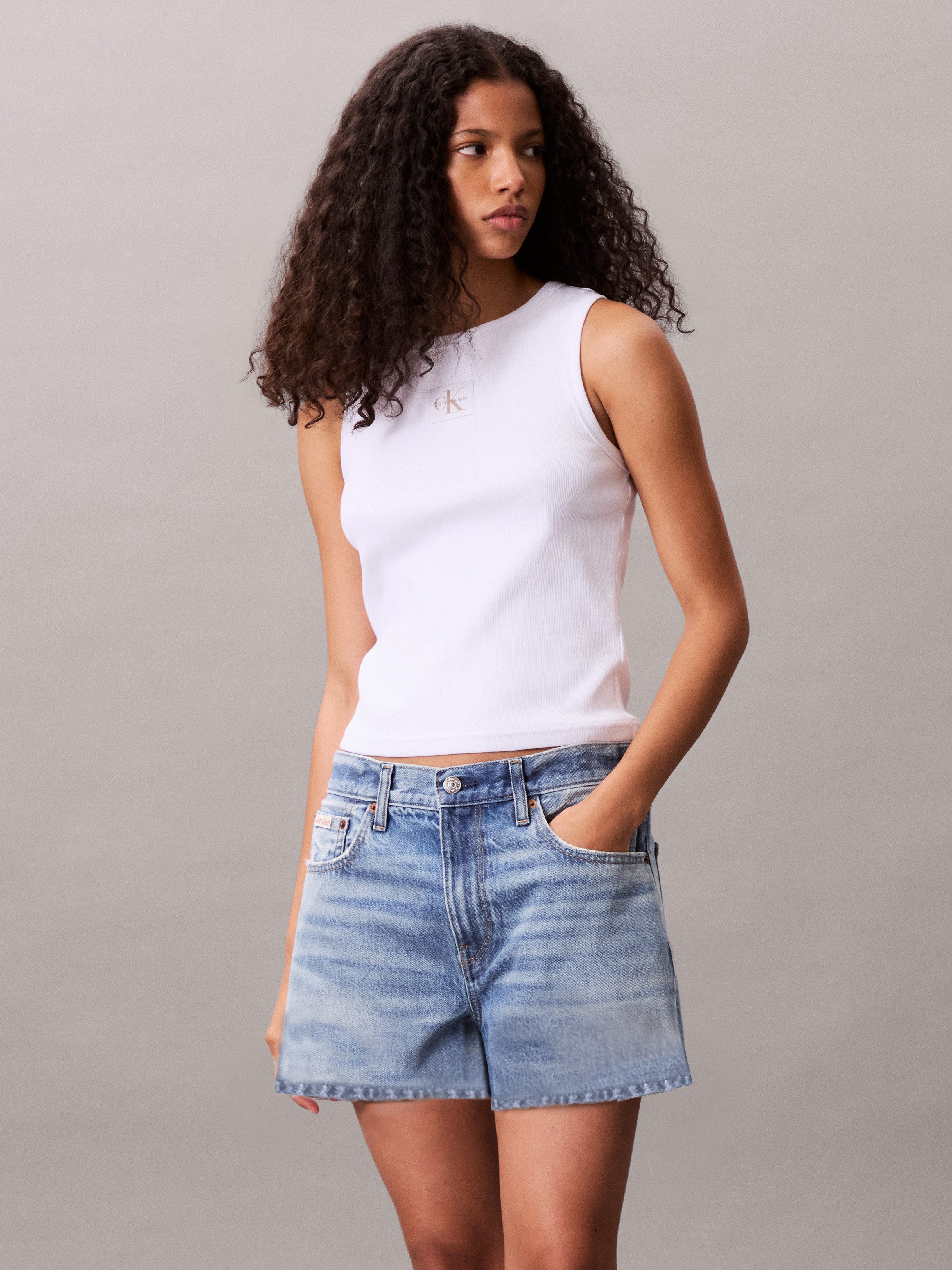 Calvin Klein Tanktop A - WVN LBL 2X2 CTTN