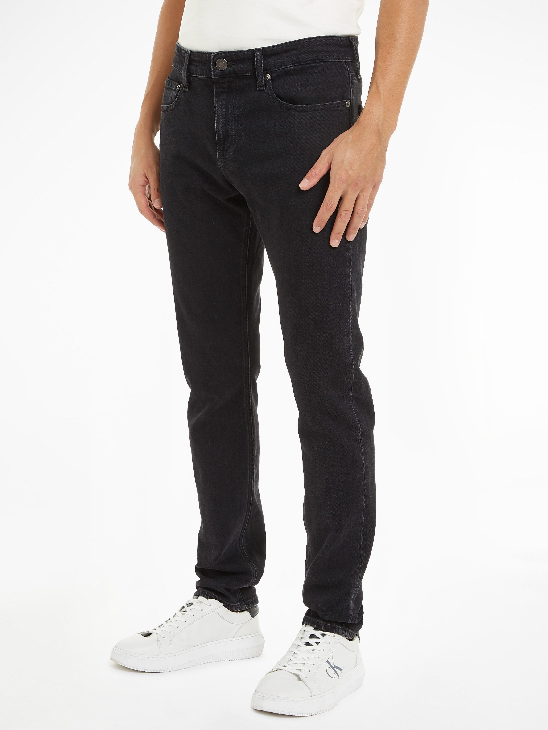 Calvin Klein Slim fit jeans SLIM FIT WASHED BLACK heren slim fit jeans maat 33 zwart