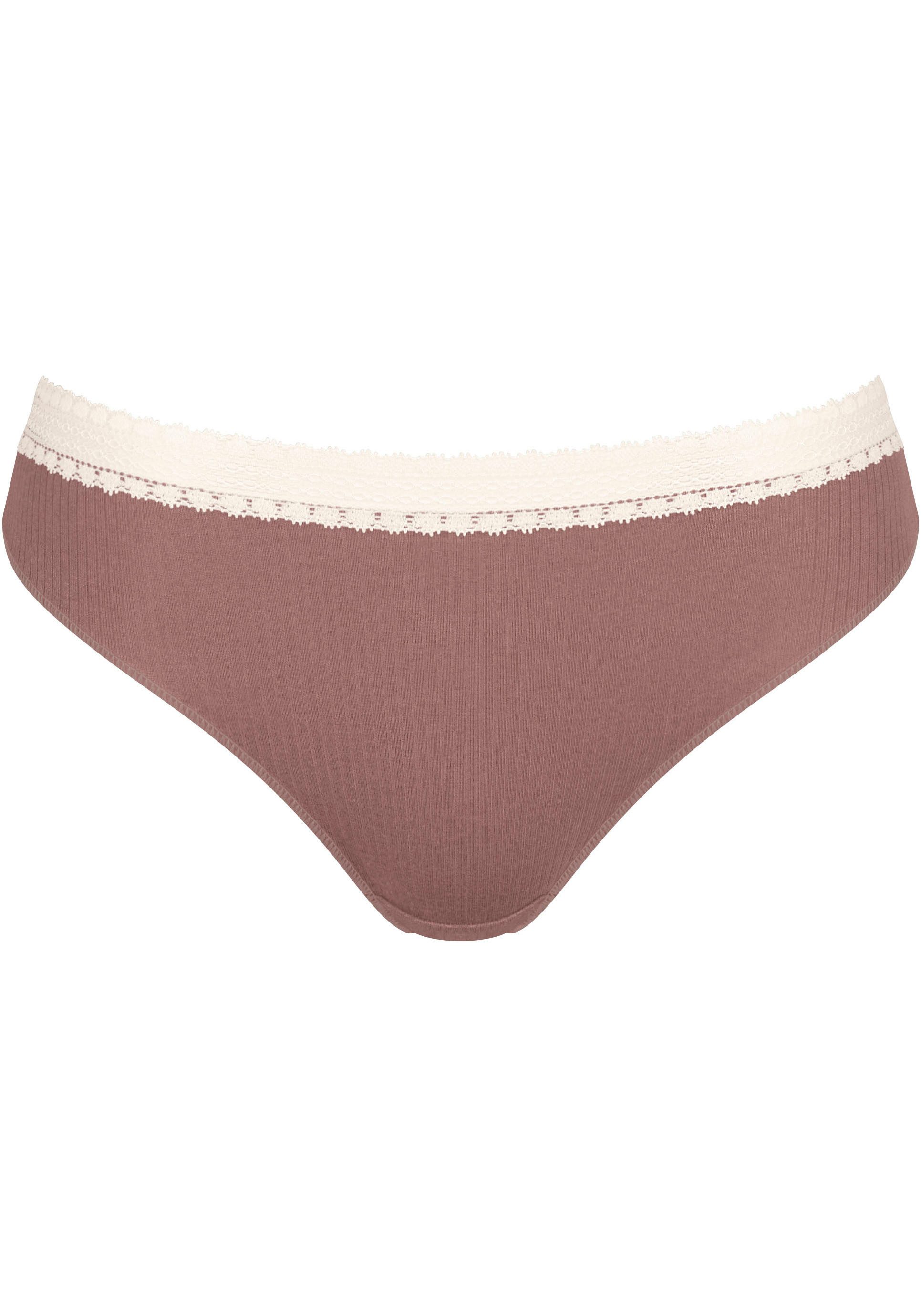 Sloggi Slip GO Ribbed R Tai C2P zachte ribstof met kantafwerking (2 stuks, Set van 2)