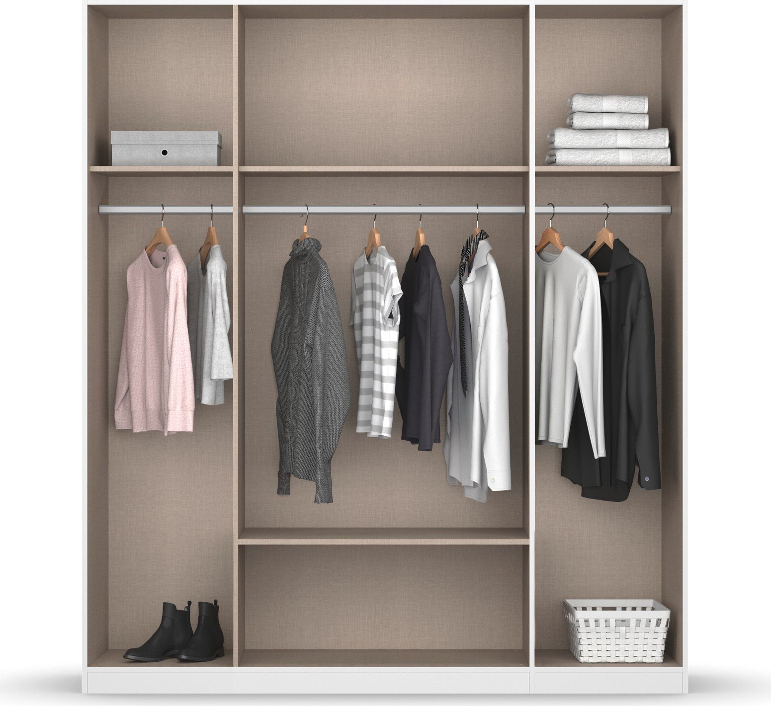 rauch Draaideurkast Kledingkast kast garderobe linnenkast GAMMA in 3 breedtes met 6 lades, in eenvoudig design topseller made in germany