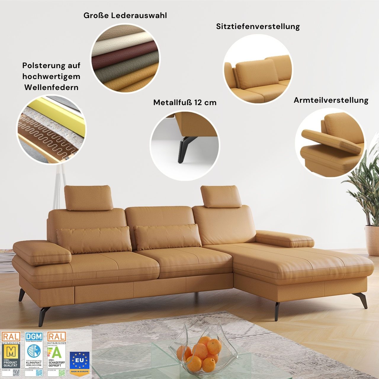 sit&more Hoekbank Morris L-vorm, incl. zitdiepteverstelling keuze uit armleuningverstelling, bedfunctie & bedlade