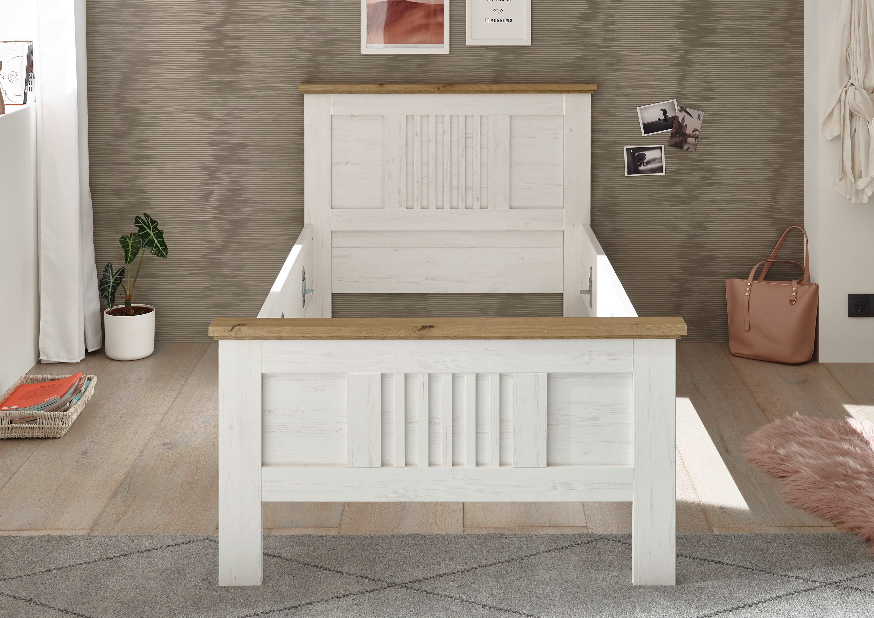 Schlafkontor Bedframe Trient Landhuisstijl, bed naar keuze in 2 afmetingen