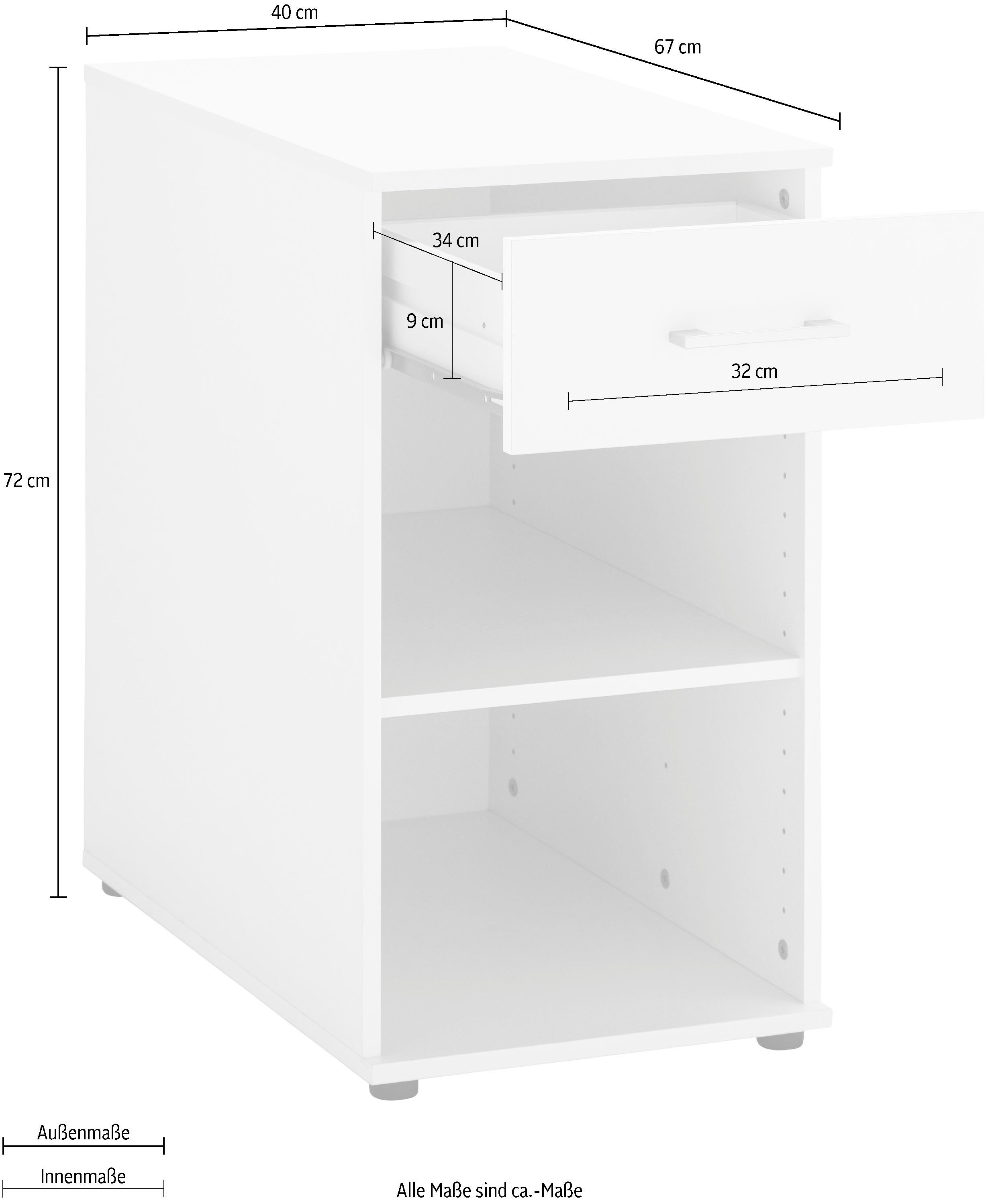 VOGL Möbelfabrik Kastje op wieltjes Modila (1 stuk)