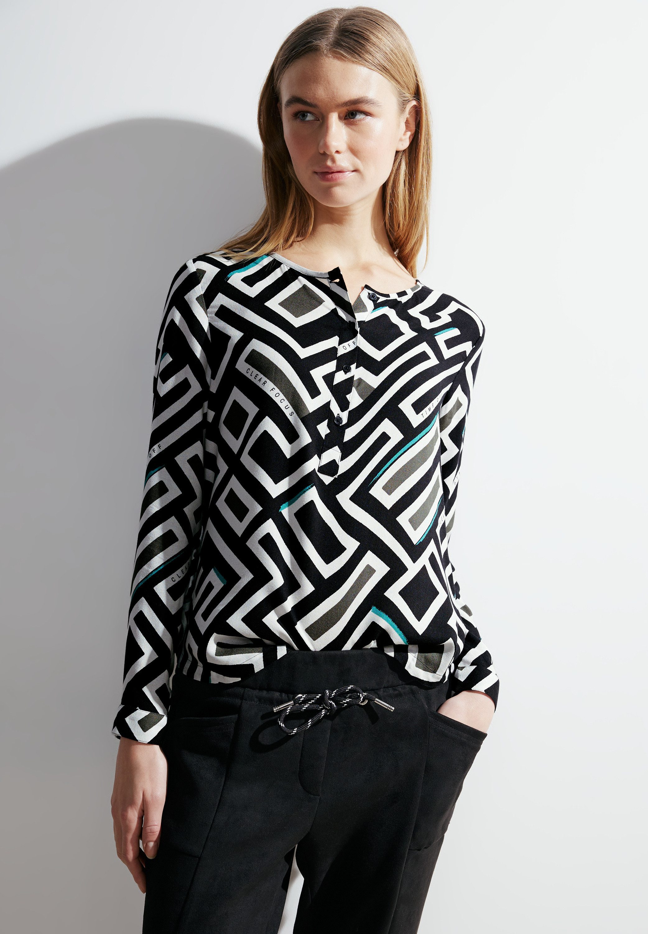 Cecil Blouse met lange mouwen met all-over print