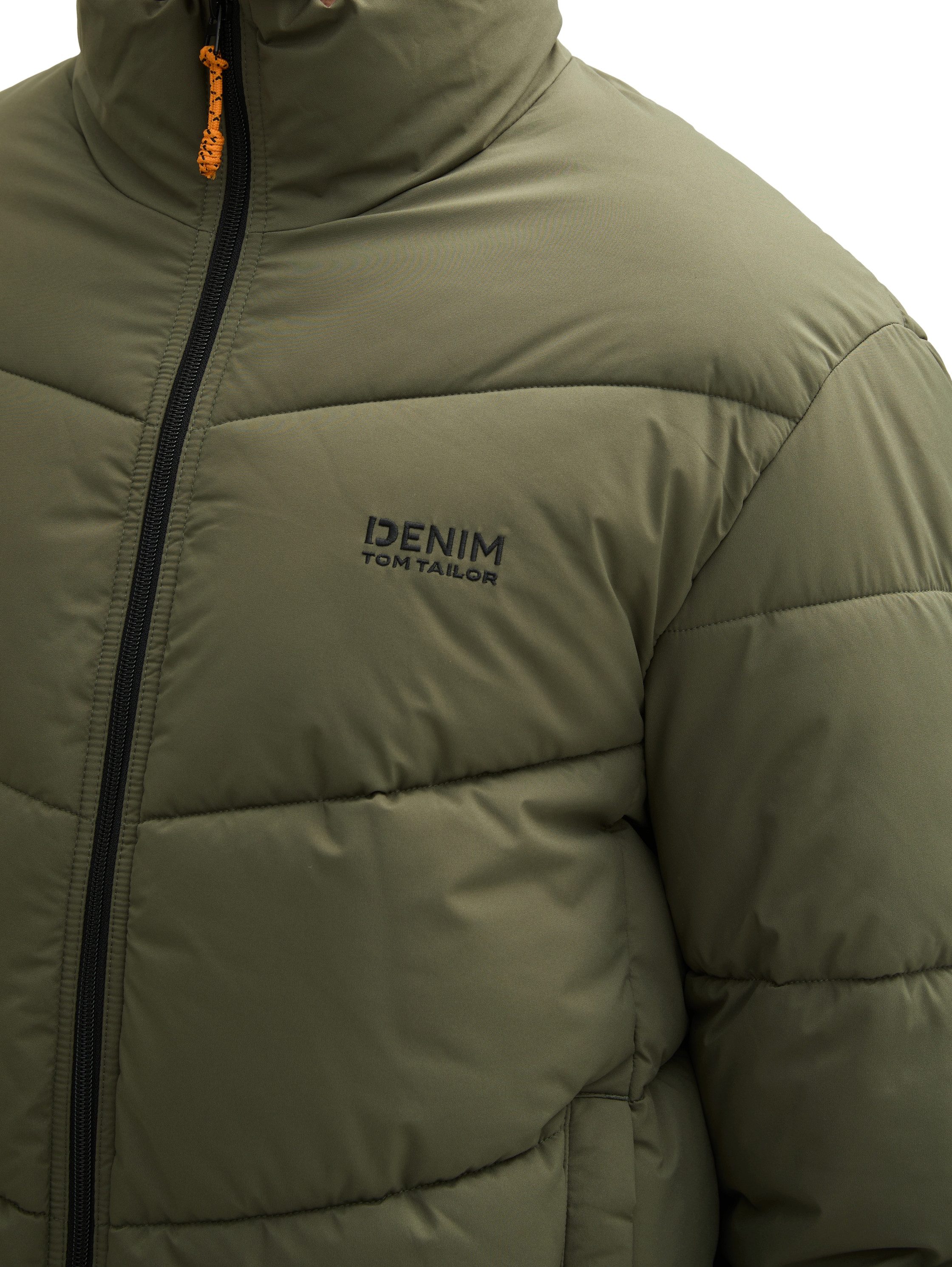 Tom Tailor Denim Gewatteerde jas met logoprint