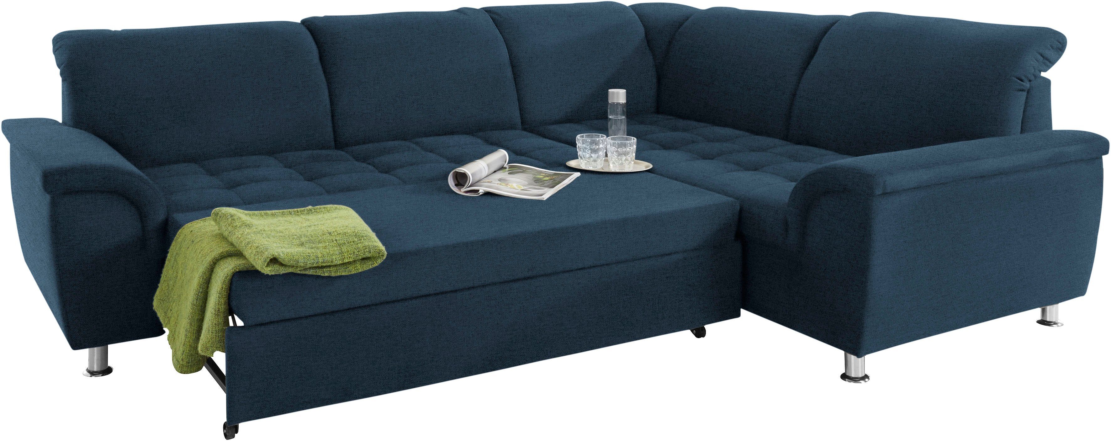 DOMO collection Hoekbank Franzi, tijdloos en elegant, moderne zittingstikking, L-Vorm