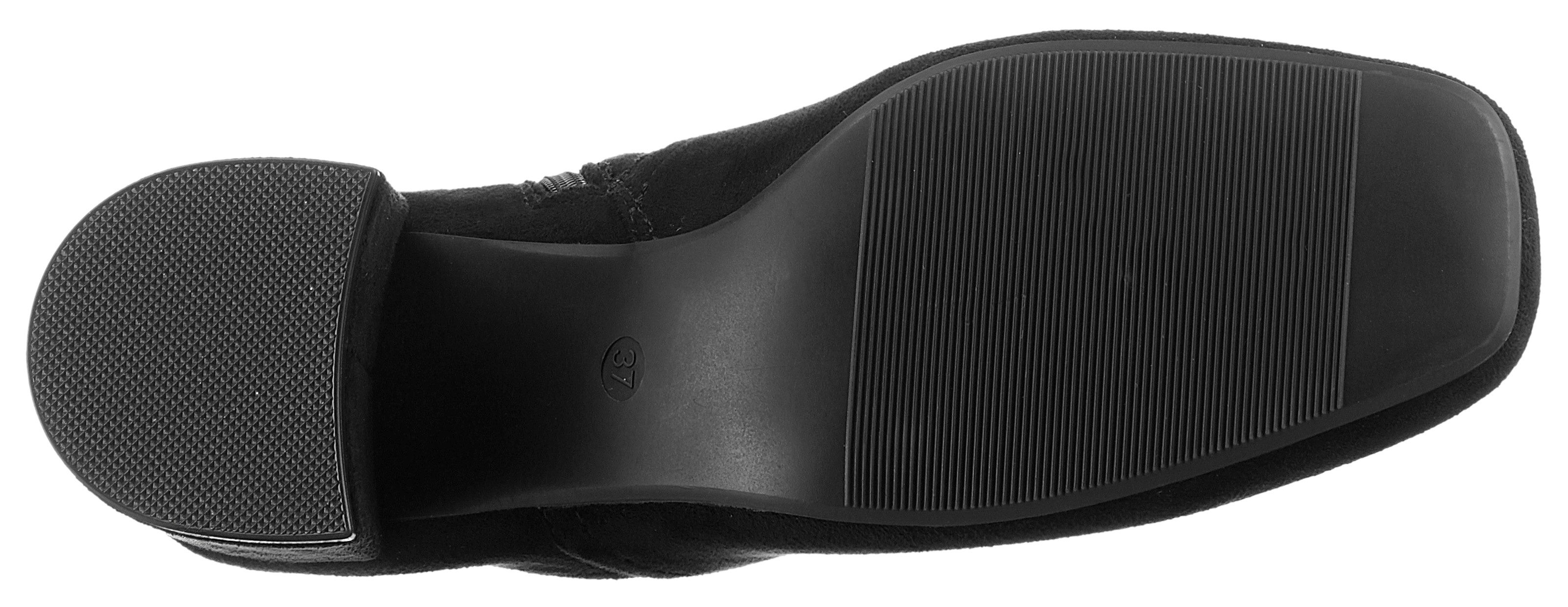 Aniston SHOES Laarsjes blokhak, vierkante vorm, met brei-inzet - nieuwe collectie