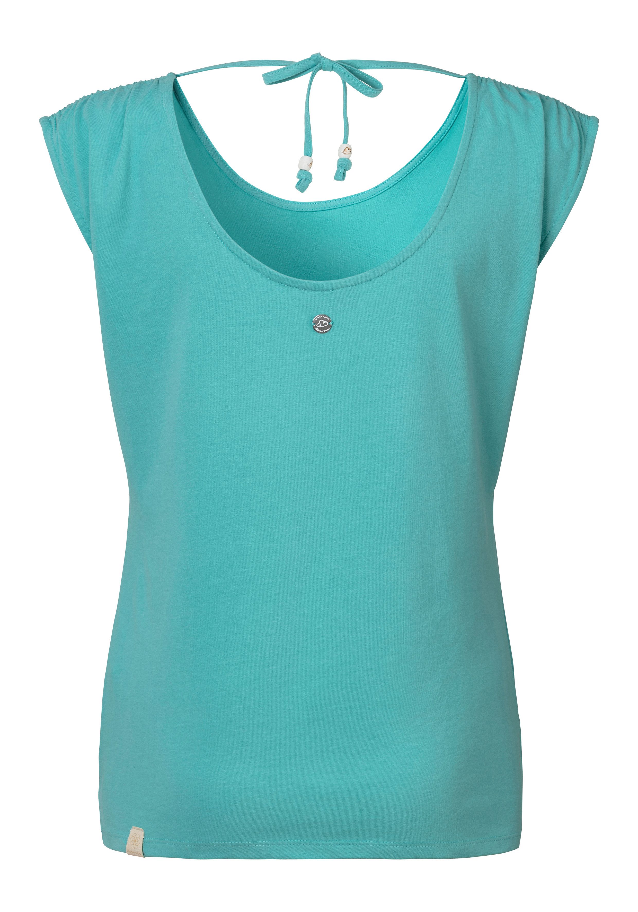 Ragwear Shirt met korte mouwen GREETA grote ruguitsnijding met band om vast te houden