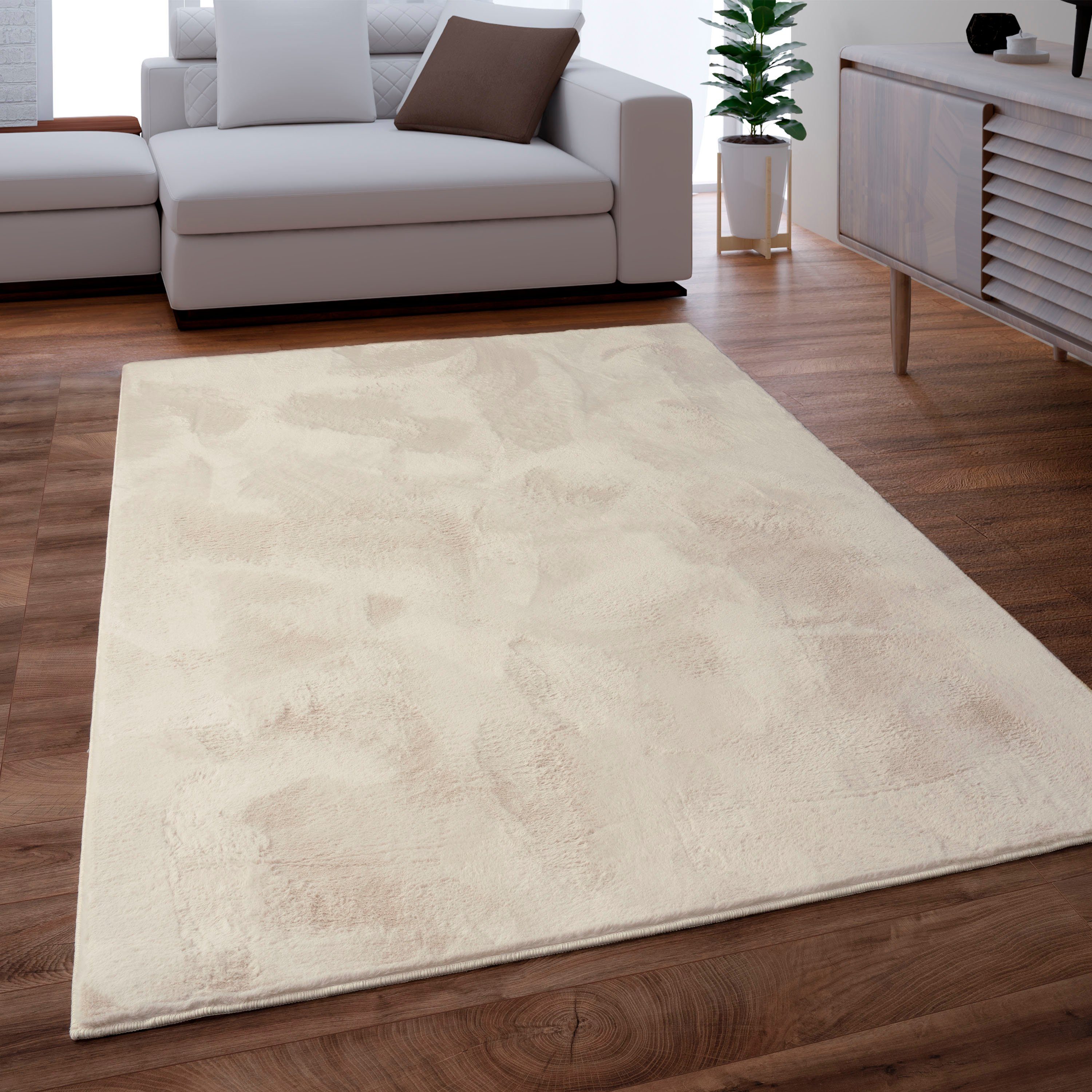 Paco Home Vachtvloerkleed Imitatiebont Soft 380 Lange pool, heerlijk zacht vloerkleed - bijzonder zacht, unikleuren dieren vloerkleden maat 160 cm x
