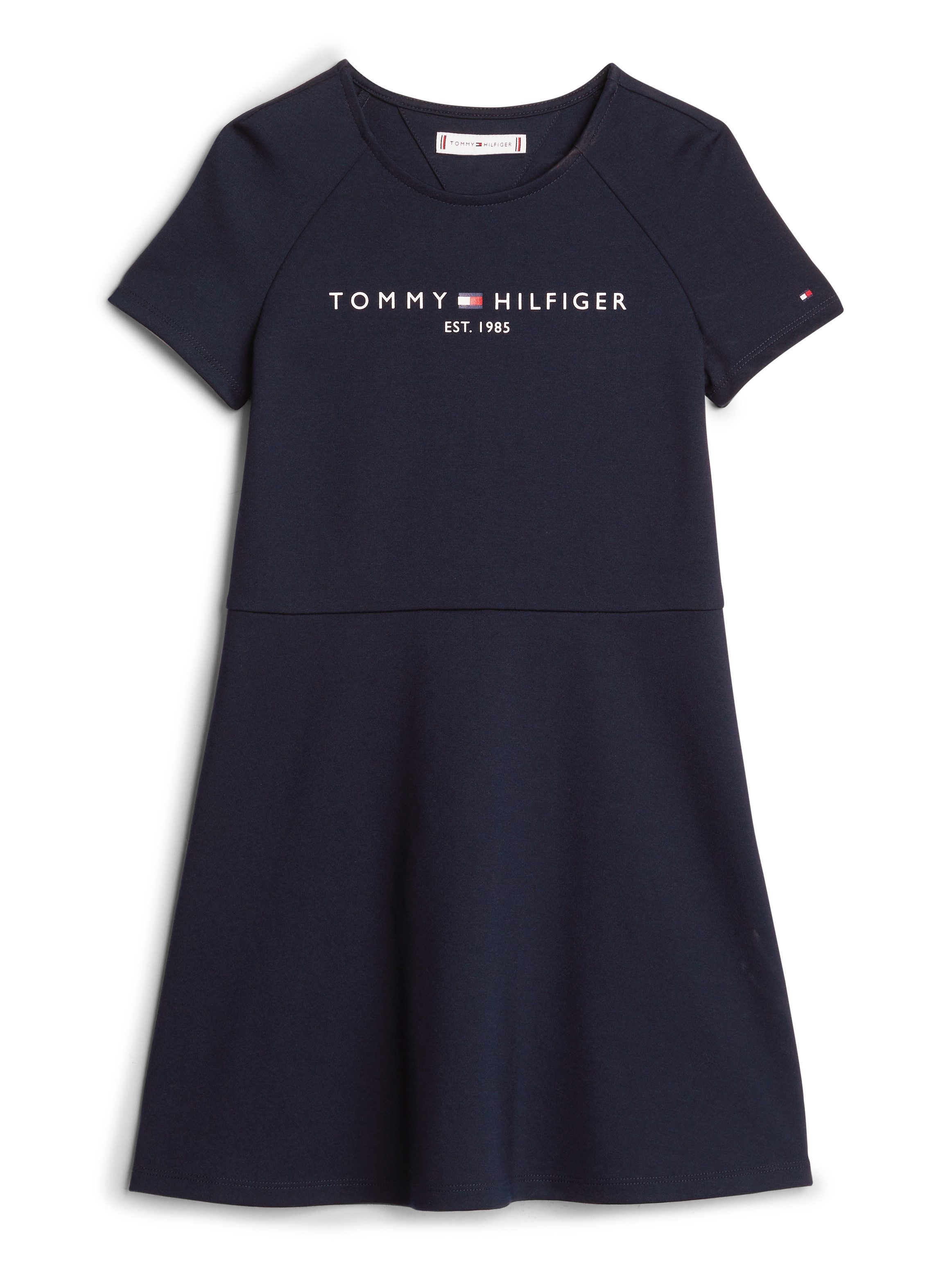Tommy Hilfiger Jurk in a-lijn PUNTO FIT & FLARE DRESS SS Kinderen tot 16 jaar met logo-opdruk