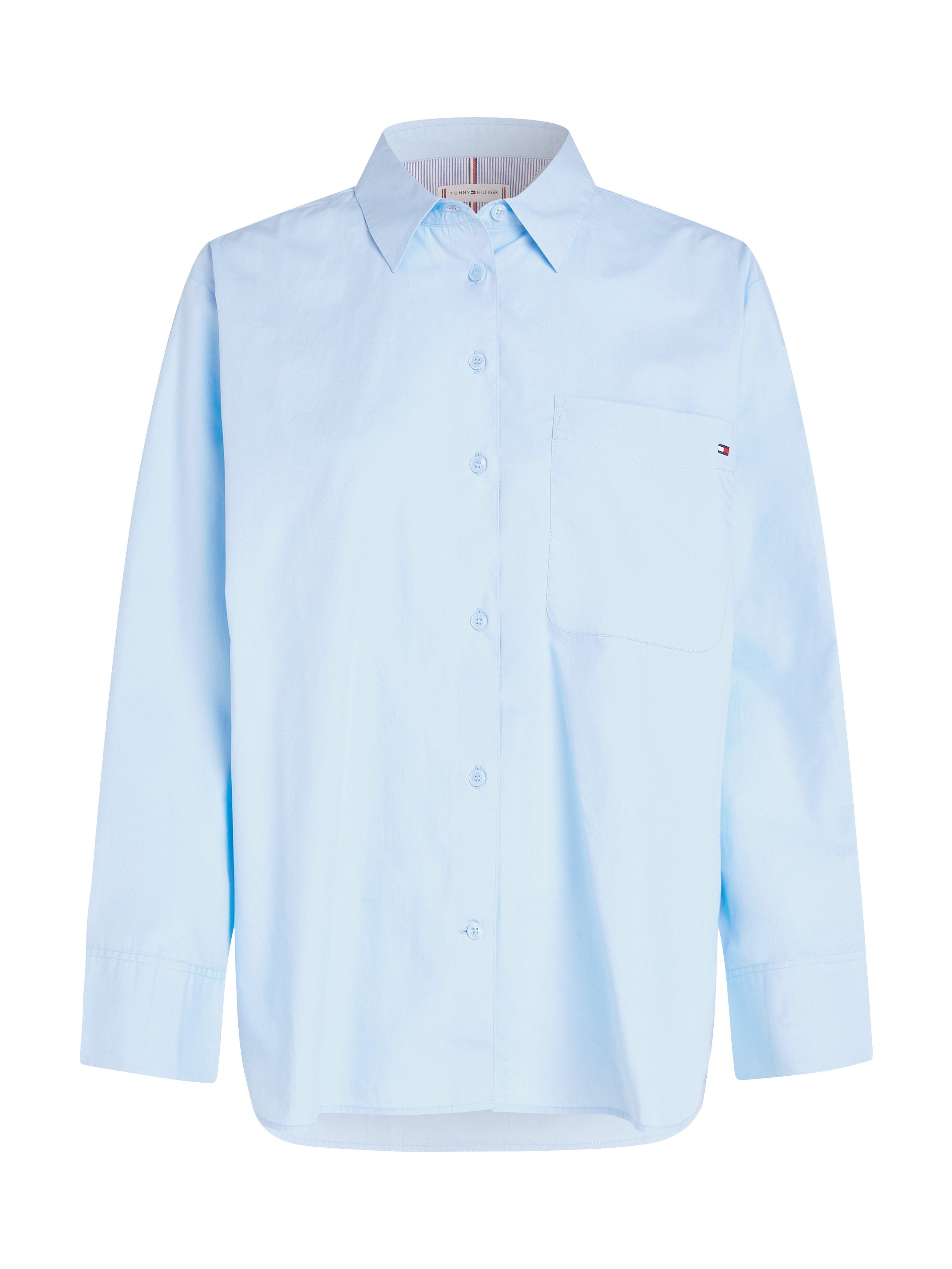Tommy Hilfiger Overhemdblouse SOLID COTTON EASY FIT SHIRT