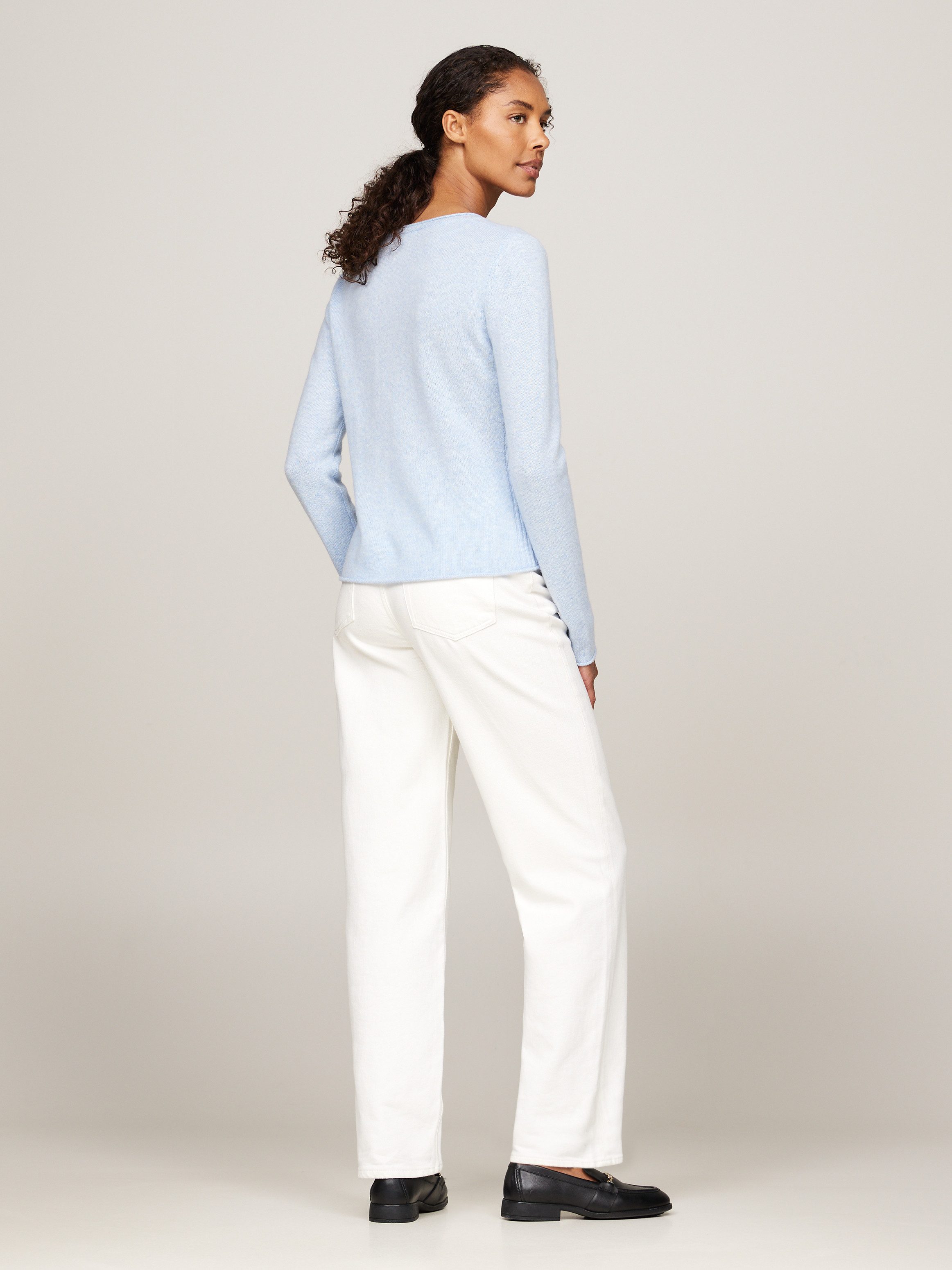 Tommy Hilfiger Gebreide trui SOFT WOOL V-NK SWEATER met v-hals van 100% wol