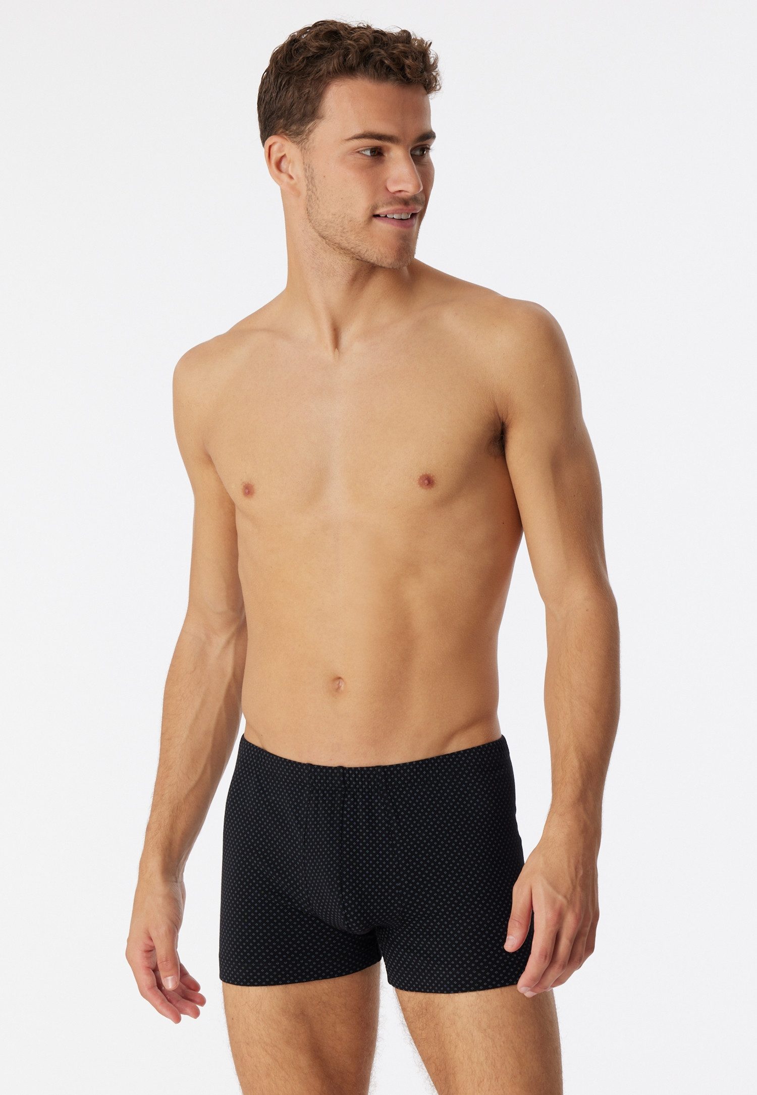 Schiesser Boxershort Cotton Casual zonder gulp, gestippeld