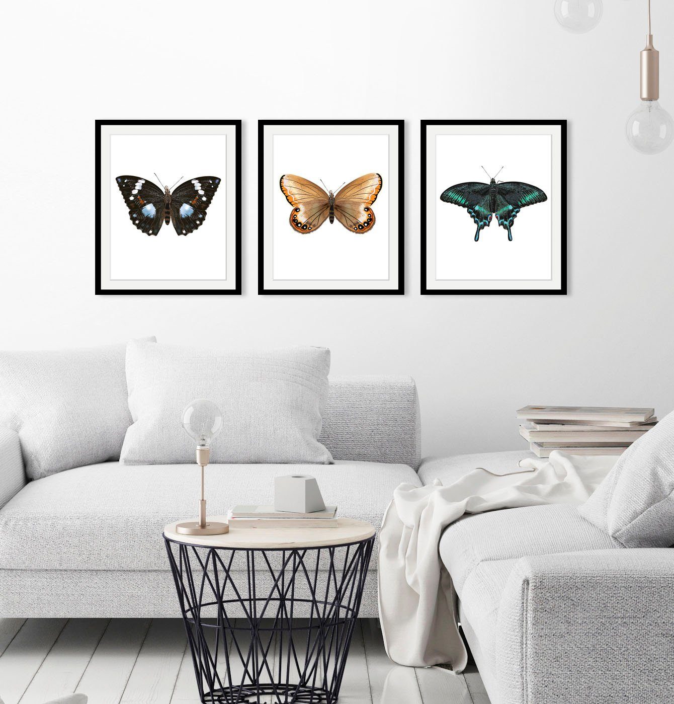 queence Wanddecoratie LANA HD premium posterdruk incl. houten lijst (1 stuk) schilderijen maat 50 cm x 70 cm groen