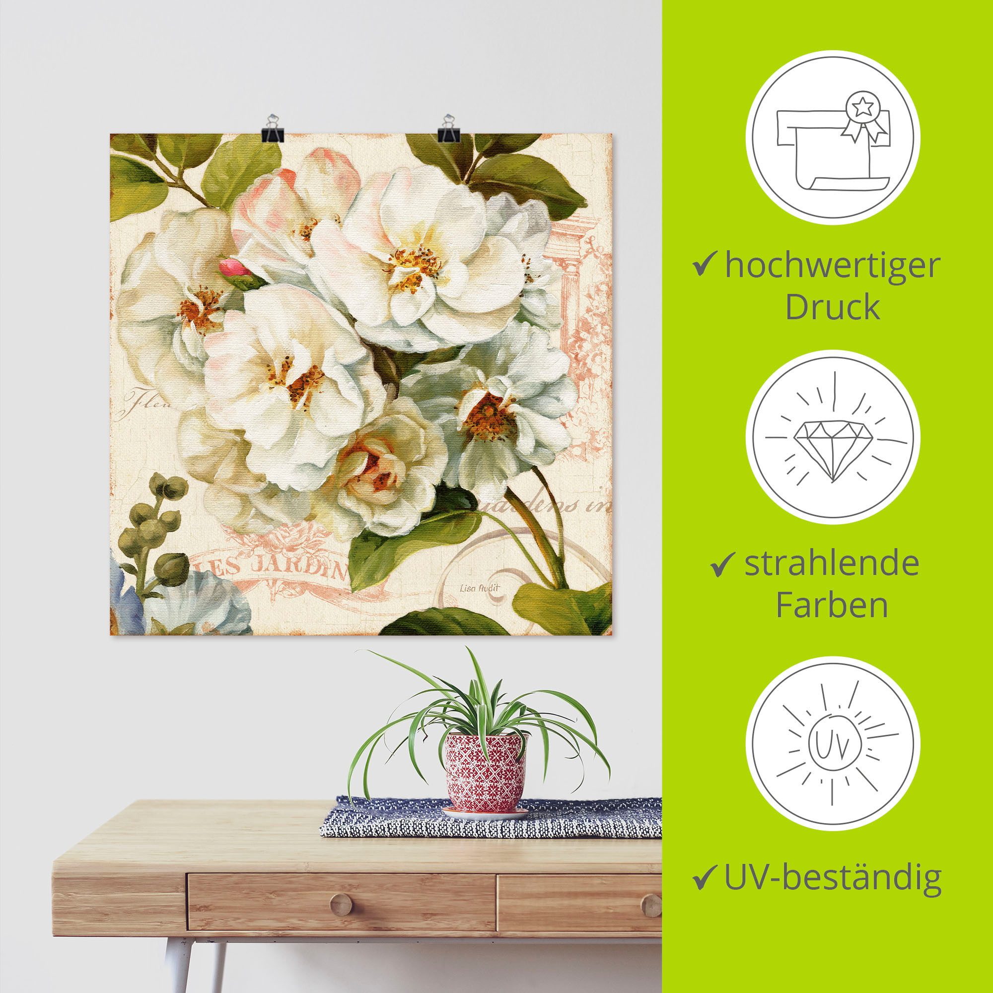 Artland Artprint Tuin III als artprint op linnen, poster in verschillende formaten maten