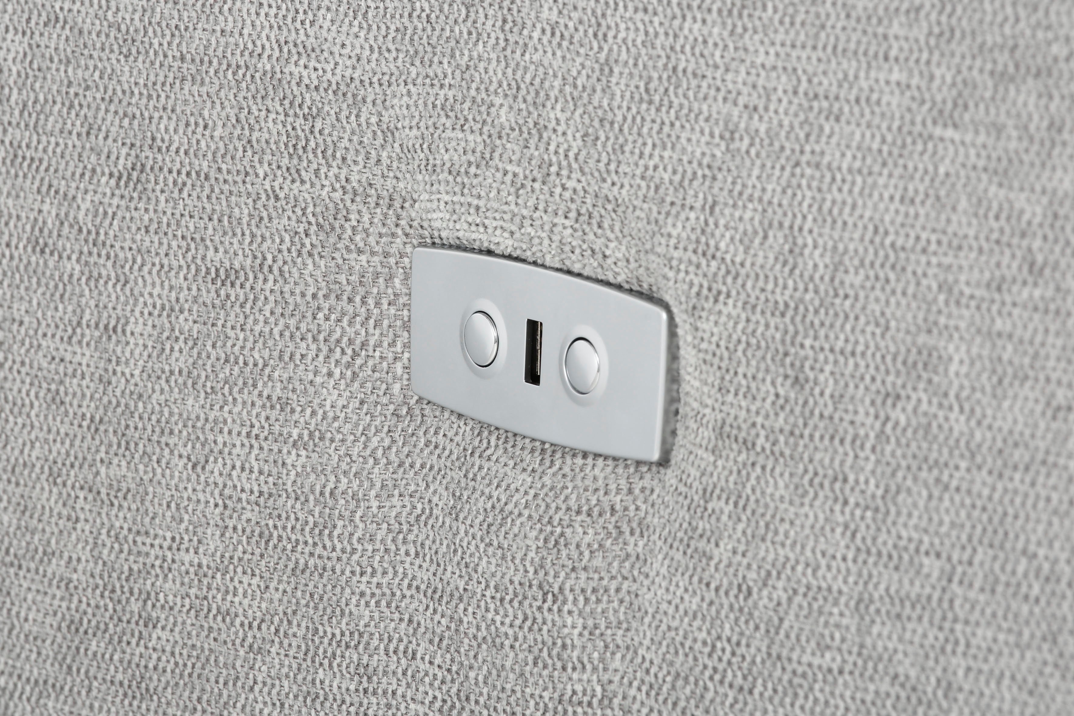 Home affaire 2-zitsbank Binado met handmatige of elektrische relaxfunctie met usb-aansluiting