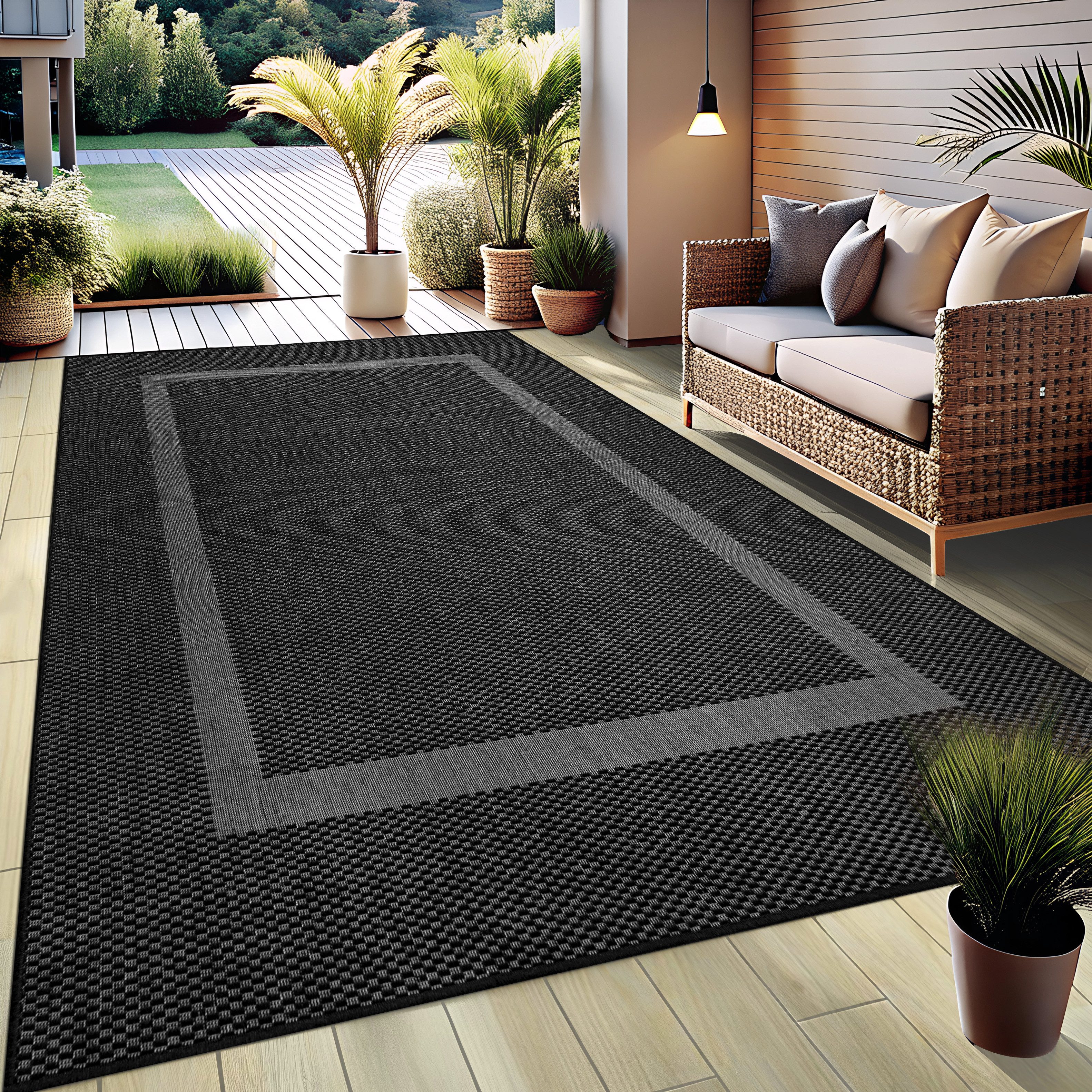 my home Vloerkleed Venetië rand is ook als loper verkrijgbaar Geschikt voor binnen en buiten, sisal-look, weerbestendig & uv-bestendig