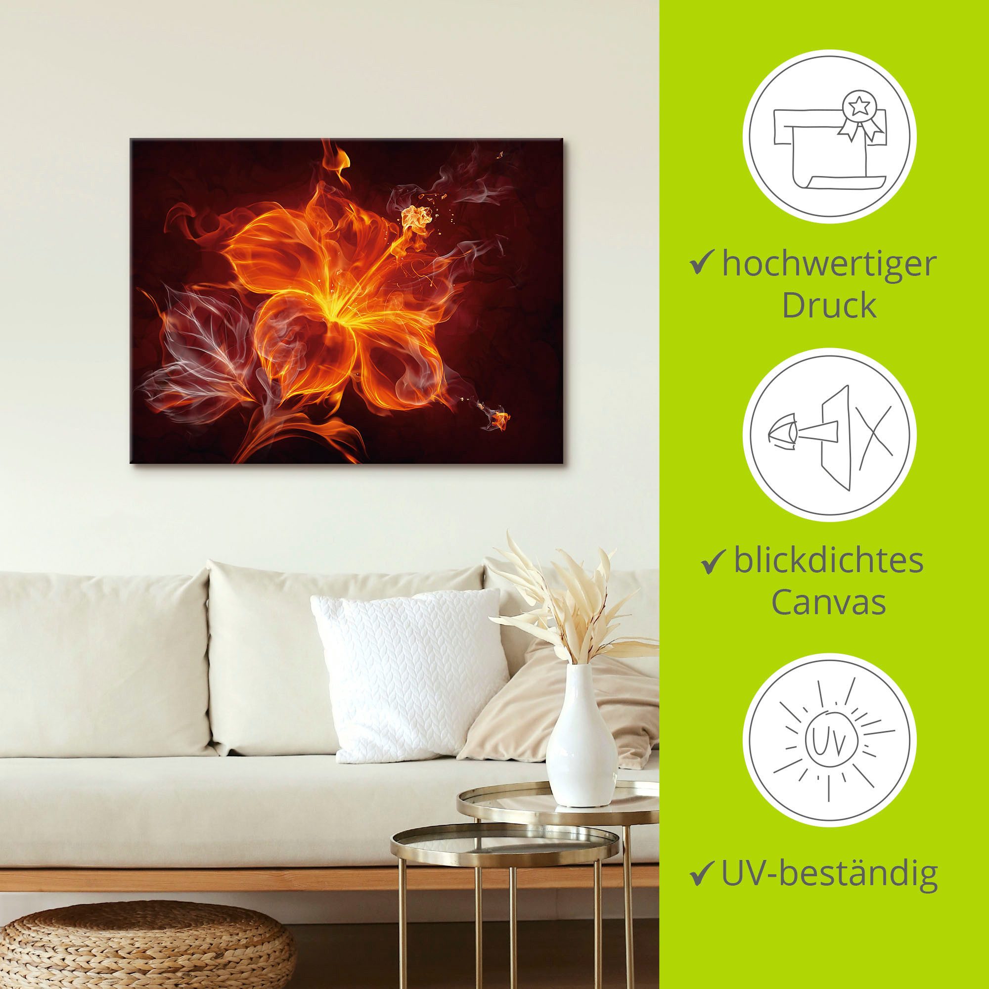 Artland Artprint Vuurbloem als artprint op linnen, poster, muursticker in verschillende maten