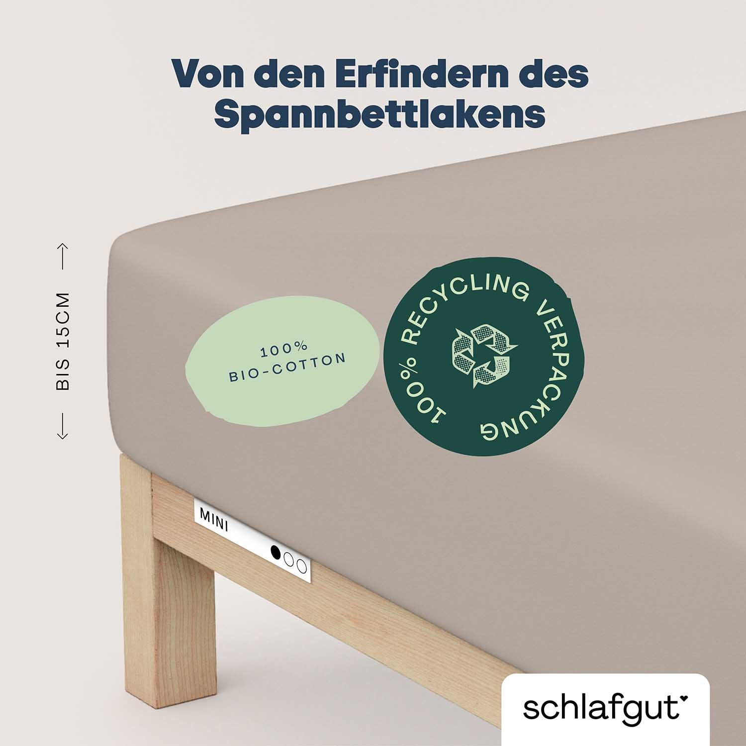 Schlafgut Hoeslaken Casual Mini Spannbettlaken voor kinderen, made in green by oeko-tex® (1 stuk)