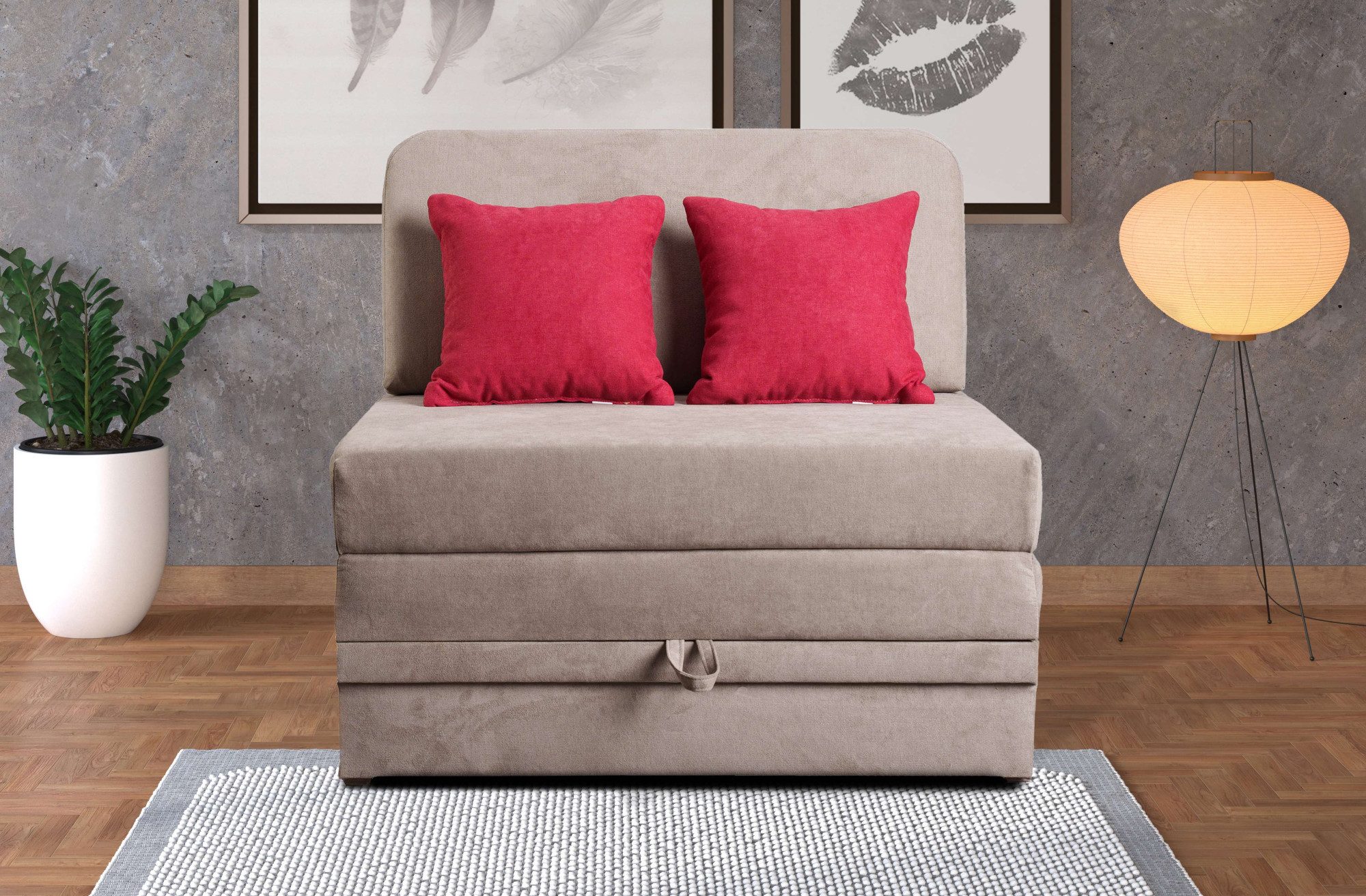 INOSIGN Slaapbank Fantastico Plus slaapbank 92cm (Ligoppervlak 92/190cm) bruin, slaapbanken