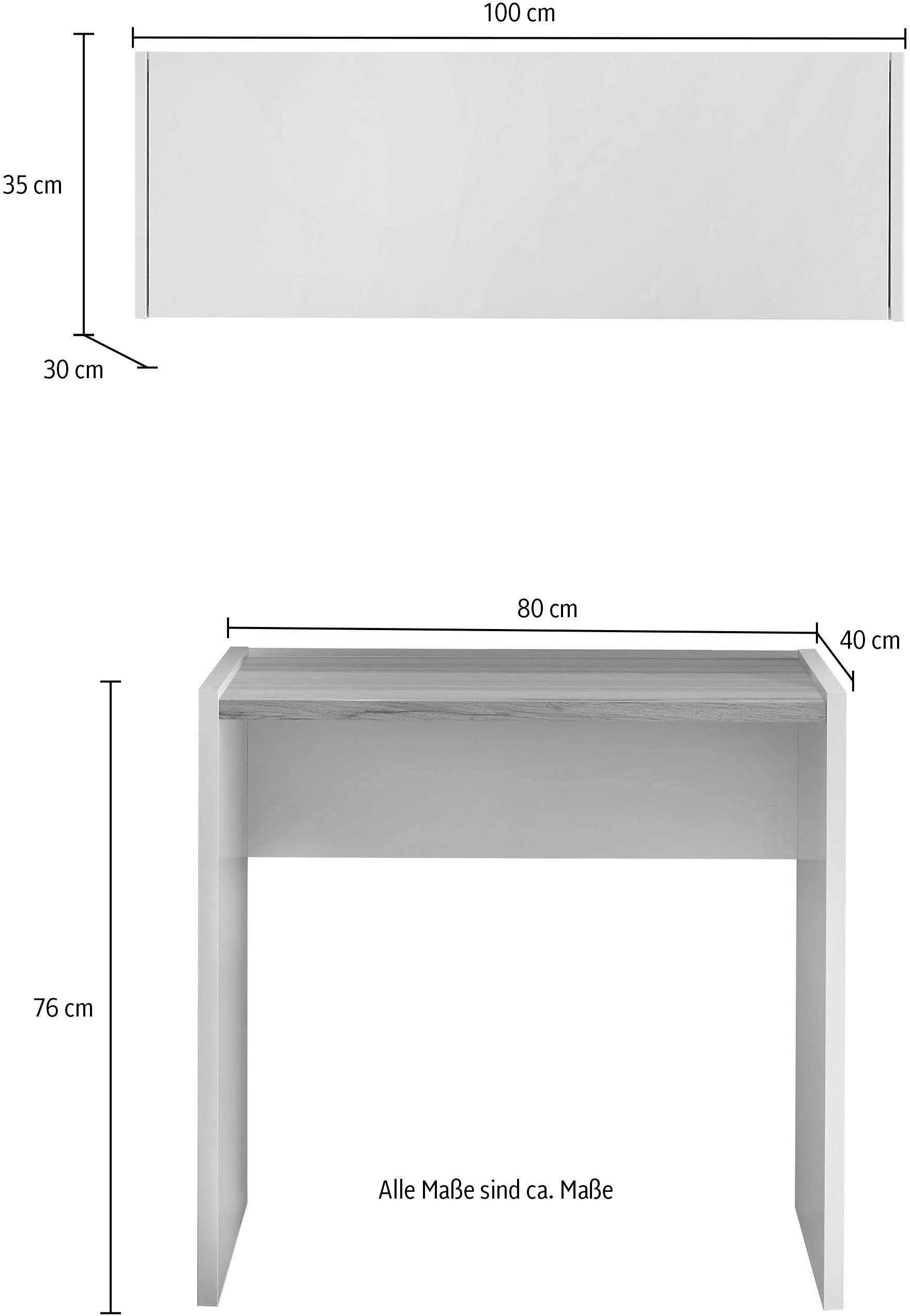 INOSIGN Kantoormeubelset CITY/GiRON, modern design, Thuiswerk, Kantoor in twee kleuren/Wotan Eik (set, 2-delig)