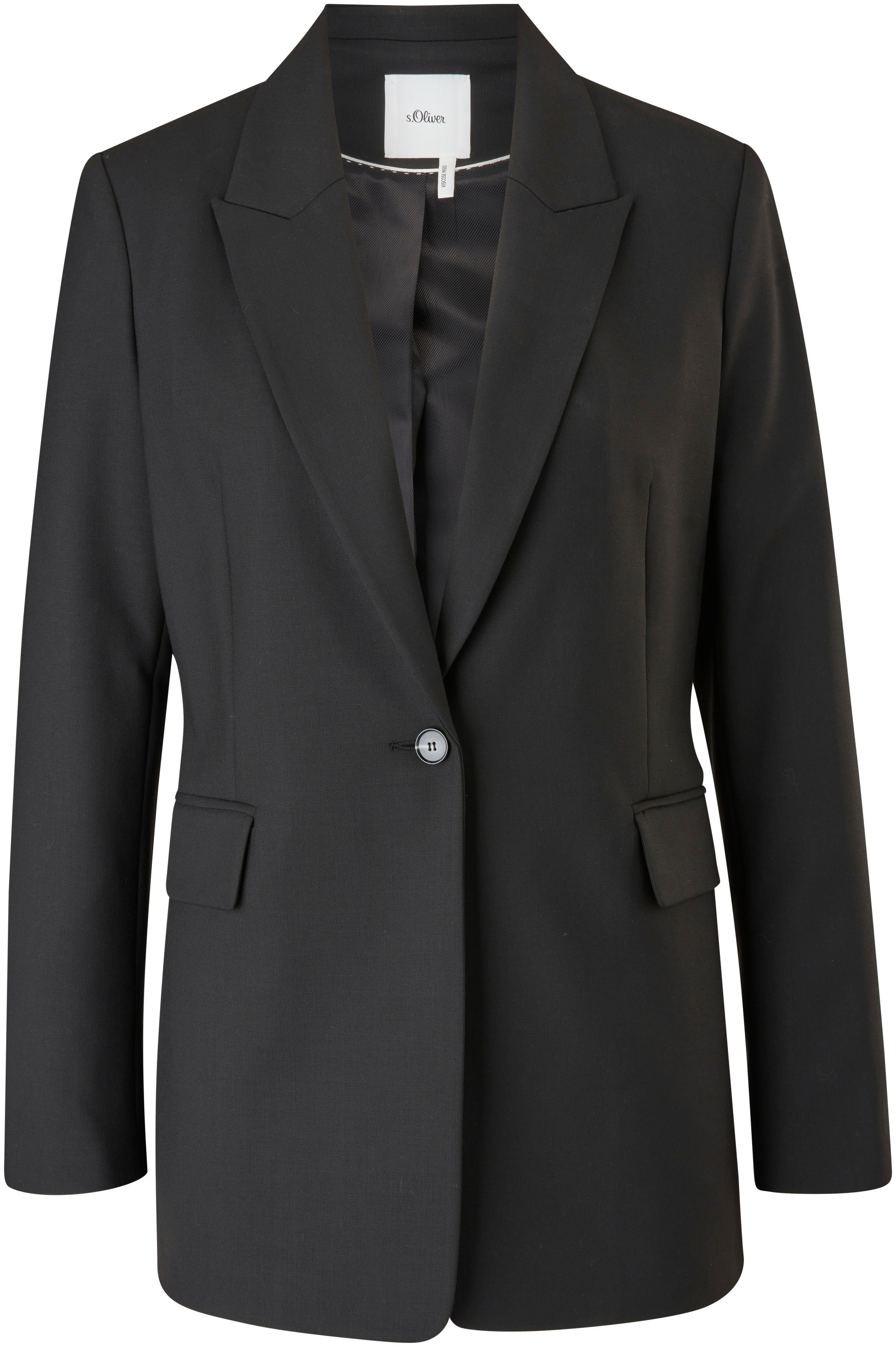 s.Oliver BLACK LABEL Lange blazer met 4-knoopsmanchetten aan de mouwen