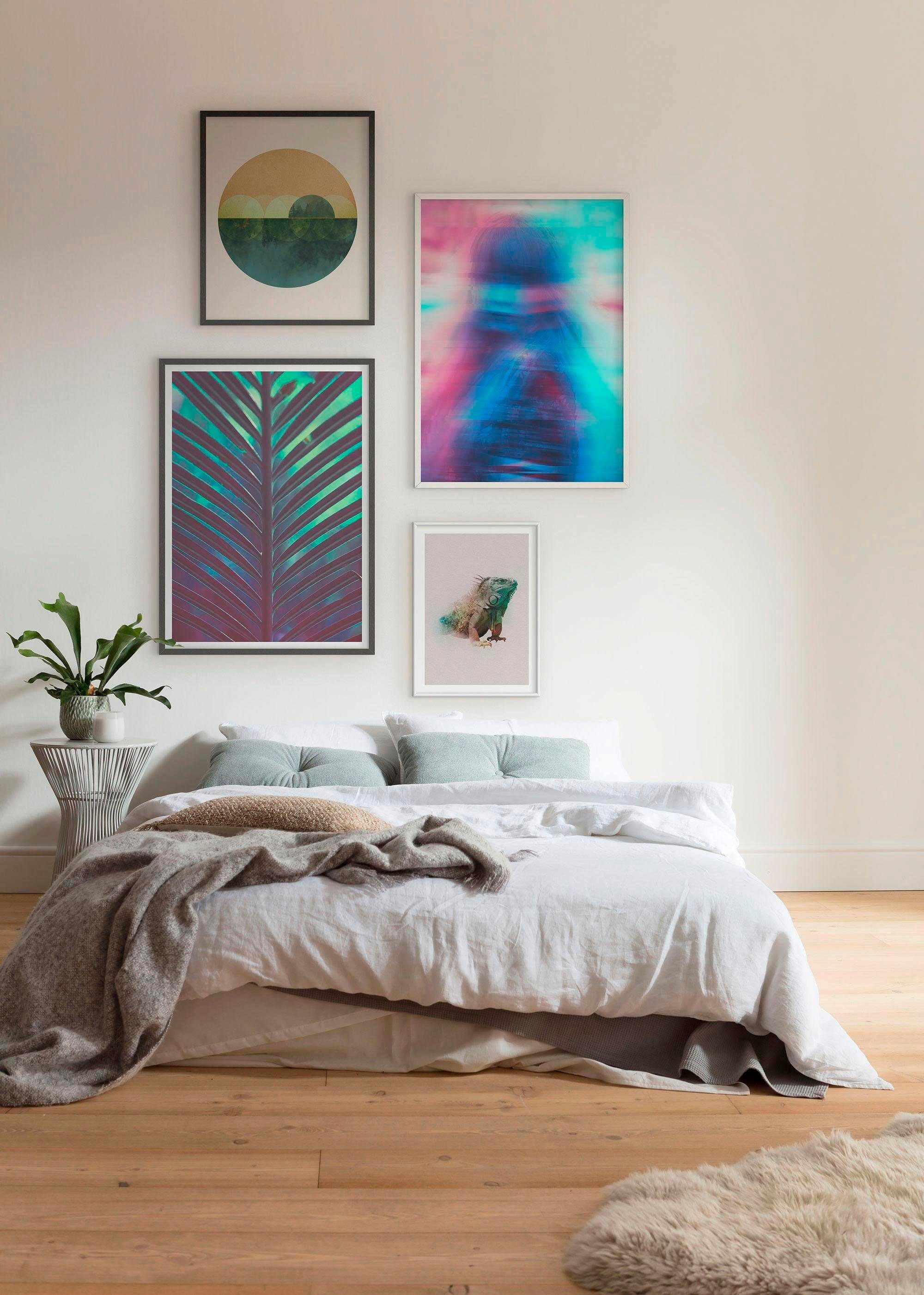 Komar Wanddecoratie Neon Girl Wanddecoratie - zonder lijst (1 stuk)