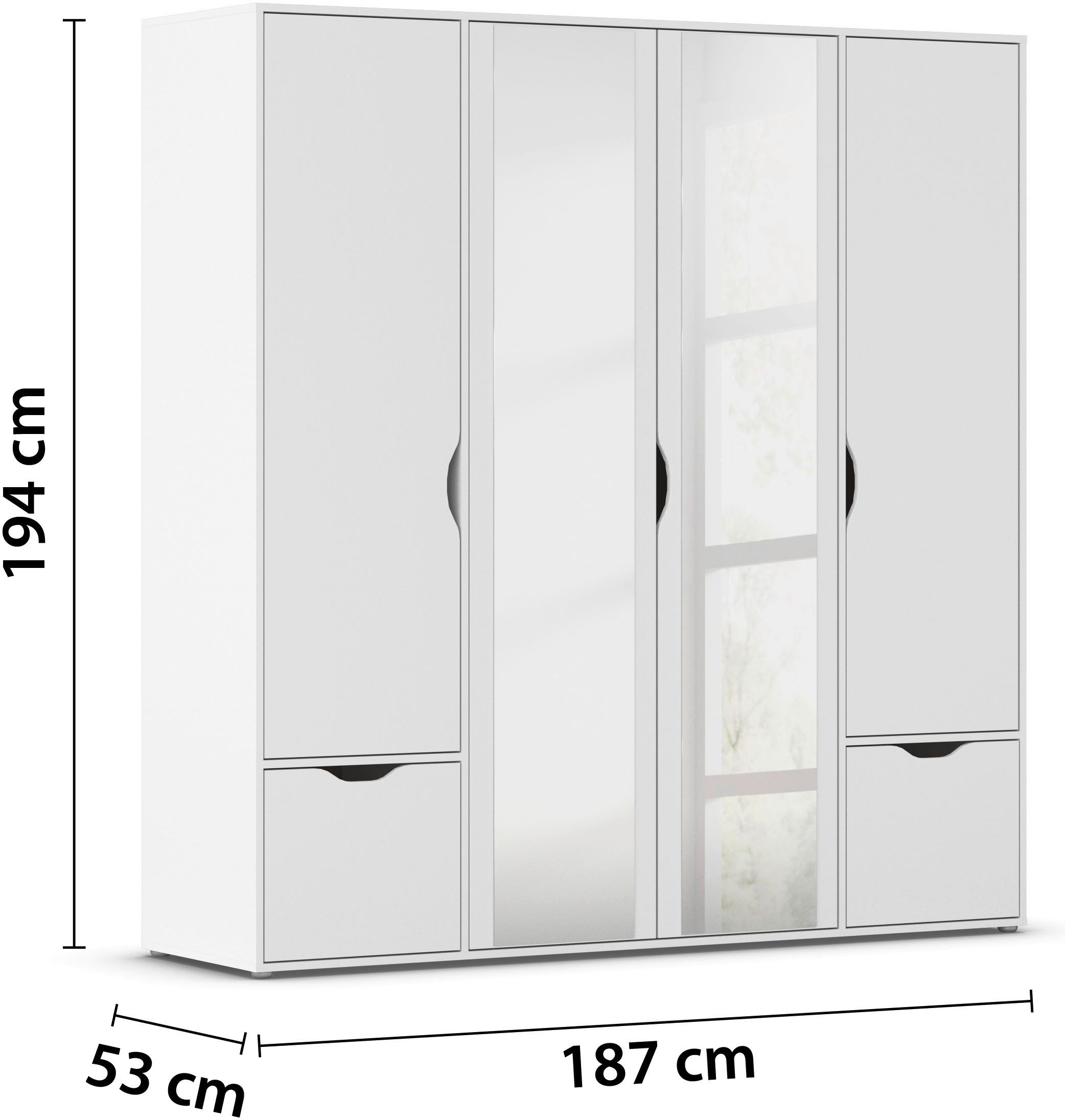 rauch Draaideurkast Kledingkast Kast Garderobe Wasmand NARAI met Laden Greefaansluitingen voor een greeploze look TOPSELLER MADE IN GERMANY