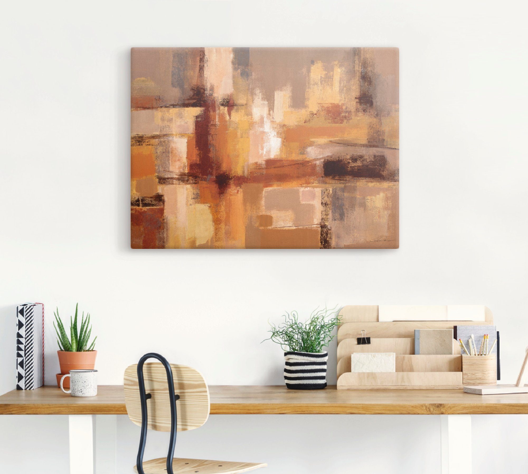 Artland Artprint op linnen Zandkastelen gespannen op een spieraam