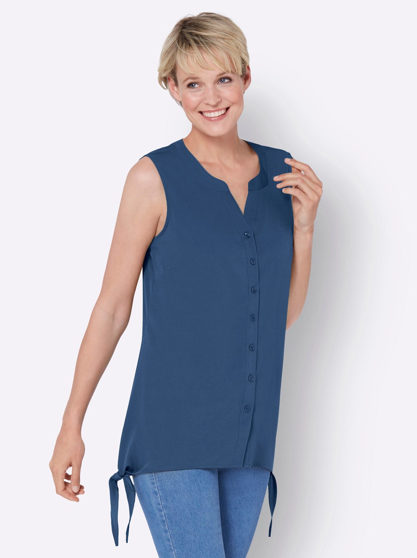 Classic Basics Top dames blousetops maat 50 blauw