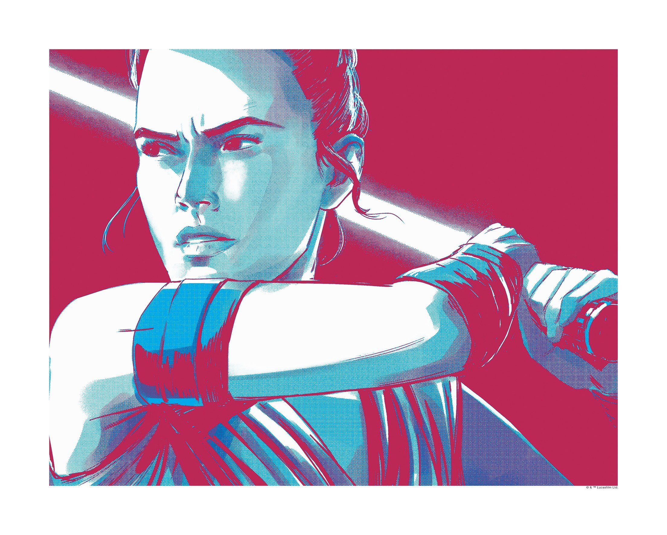 Komar Wanddecoratie Star Wars Faces Rey Wanddecoratie voor de kinderkamer - zonder lijst (1 stuk) schilderijen maat 50 cm x 40 cm multicolor
