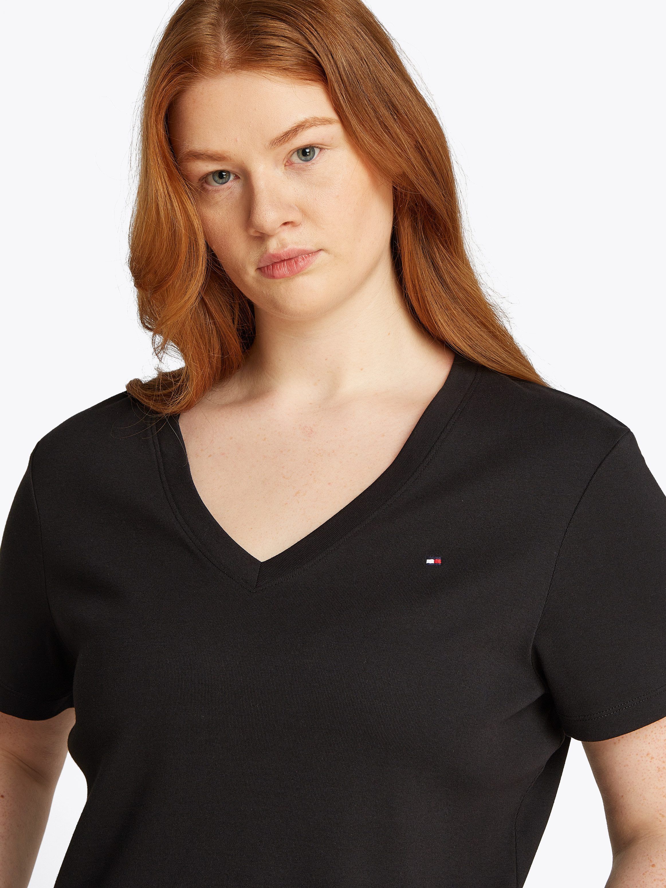 Tommy Hilfiger Curve Shirt met V-hals CRV SLIM CODY V-NK SS