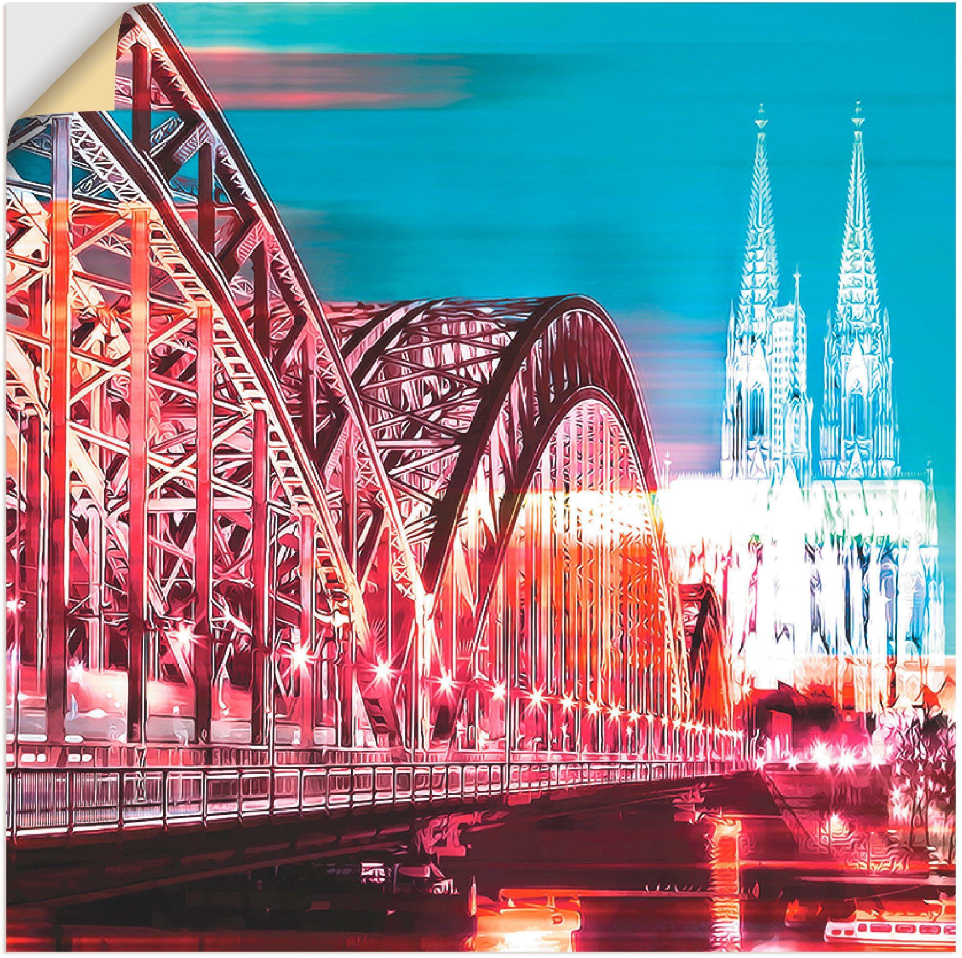 Artland Artprint Keulen Skyline abstracte collage 13 in vele afmetingen & productsoorten -artprint op linnen, poster, muursticker / wandfolie ook geschikt voor de badkamer (1 stuk)