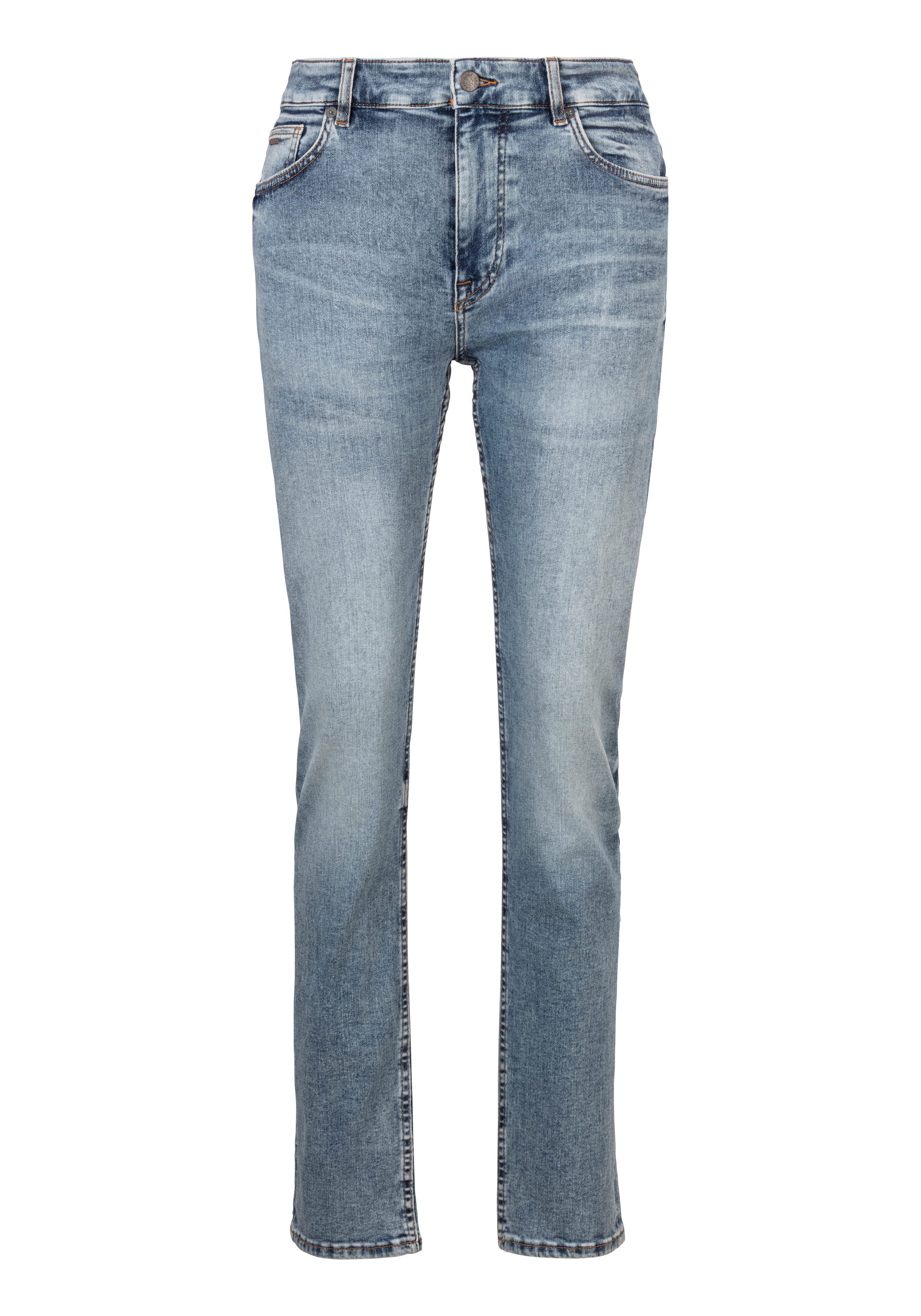 NU 20% KORTING: Boss Orange Slim fit jeans Delaware BC-C met leren badge