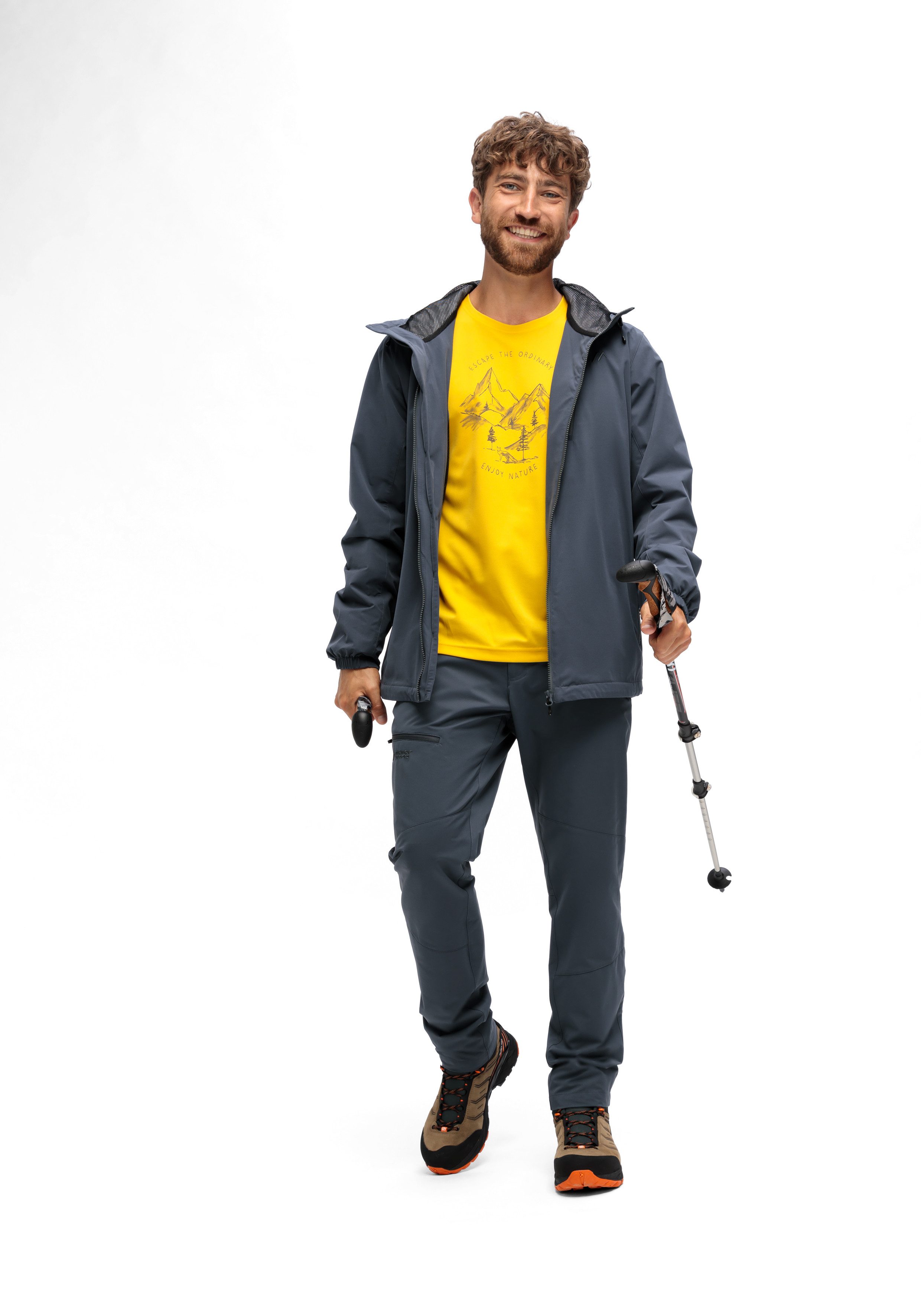 Maier Sports Outdoorjack ArorA Loop M Heren jacke waterdicht, functionele jas met 3 buitenzakken + binnenzak