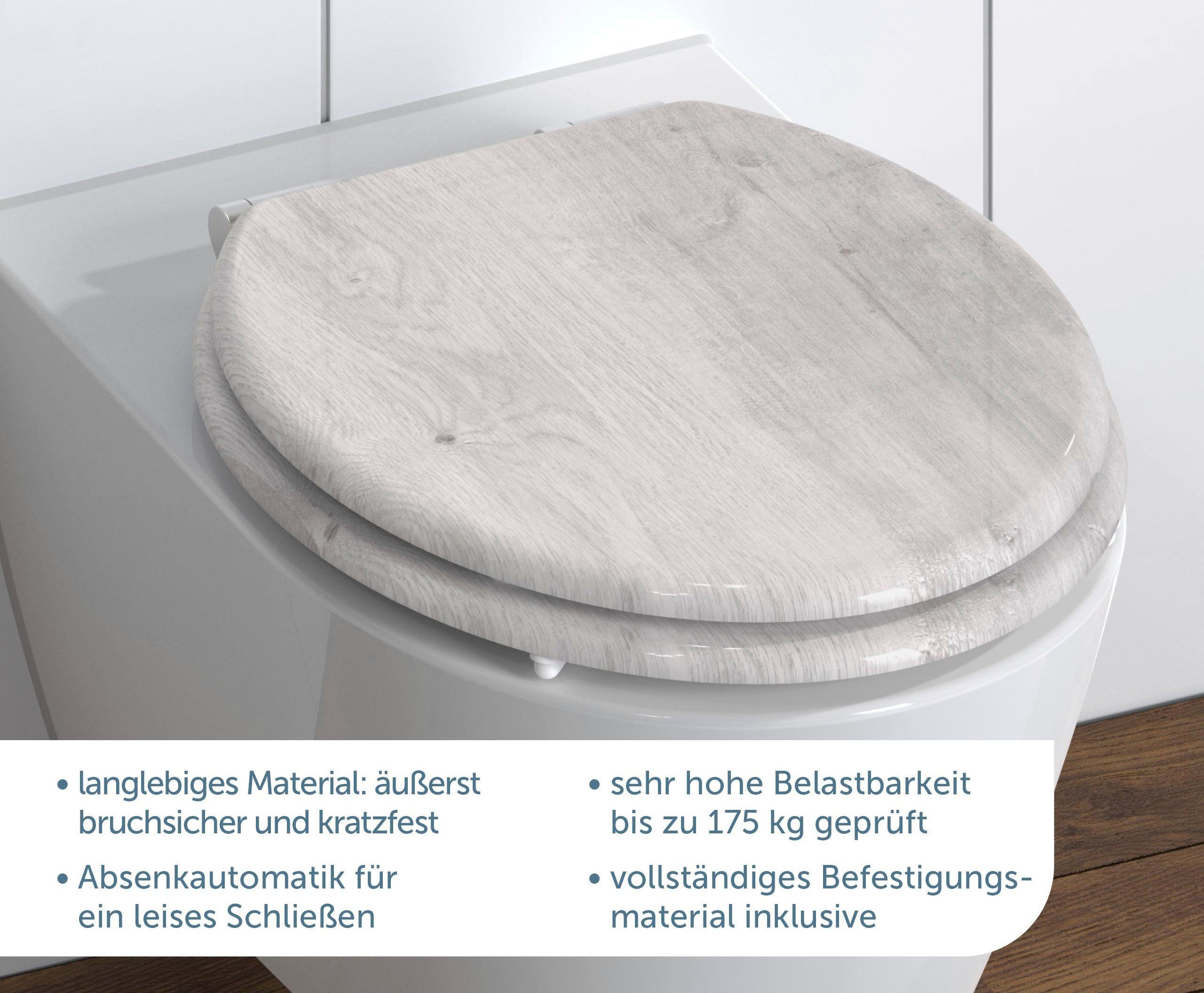 Schütte Toiletzitting Light Wood met softclosemechanisme en mdf-kern