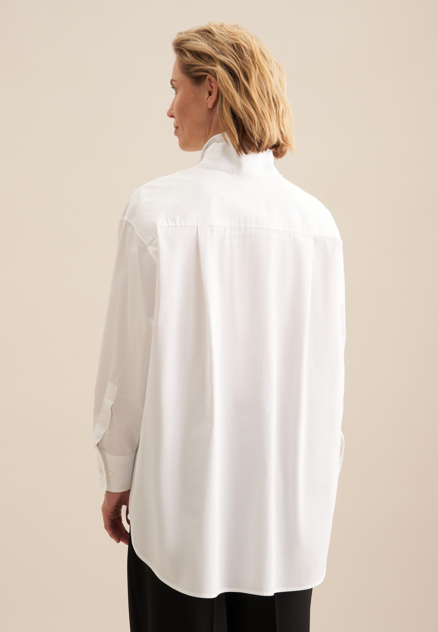 seidensticker Lange blouse Zwarte roos Lange mouwen kraag uni