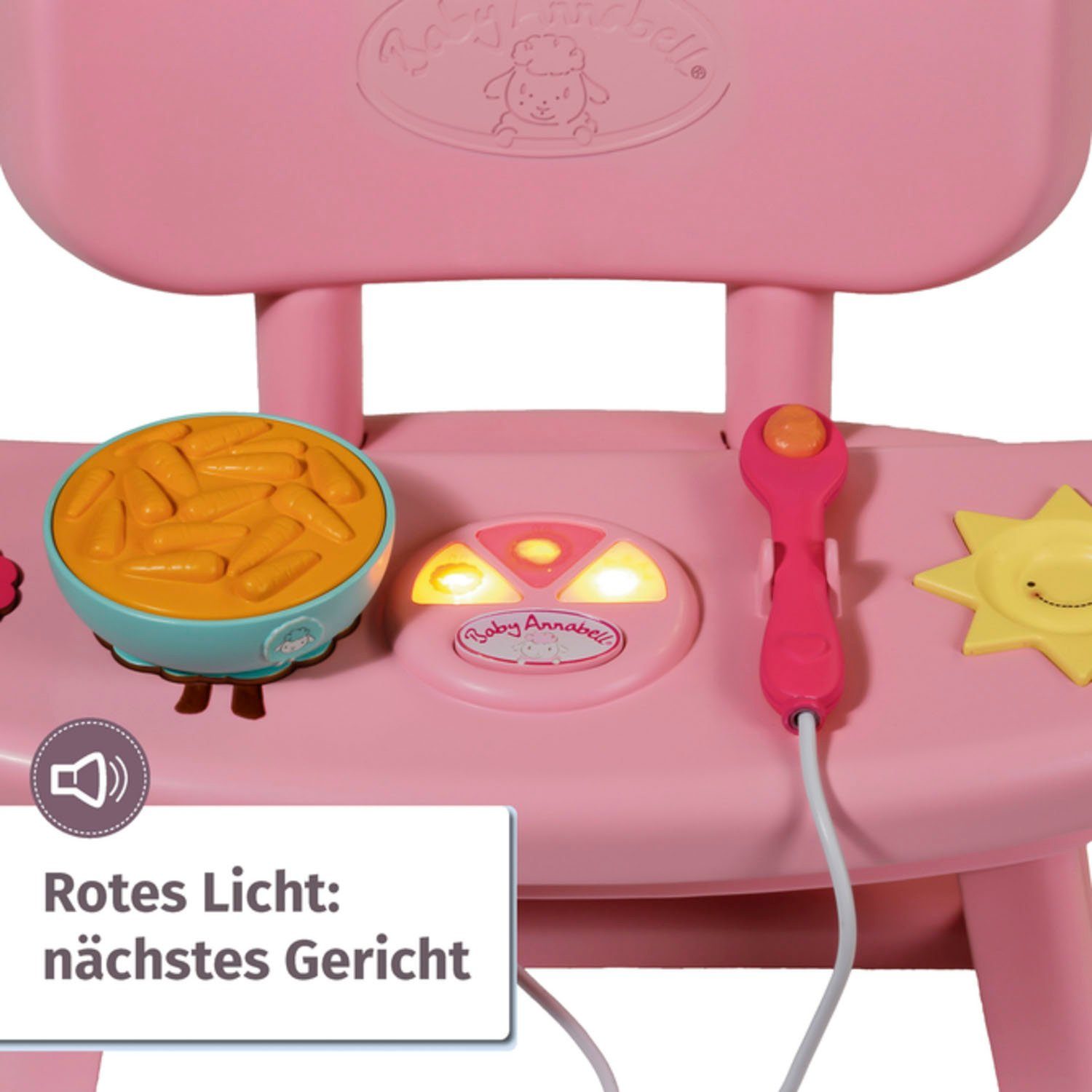 Baby Annabell Poppenkinderstoel Lunch Time tafel met licht- en geluidseffecten