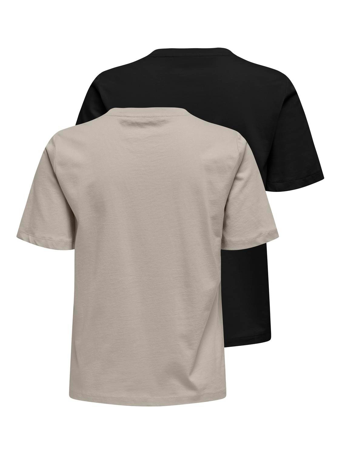 Only Shirt met korte mouwen ONLONLY S/S TEE NOOS 2 PACK (set, 2-delig)