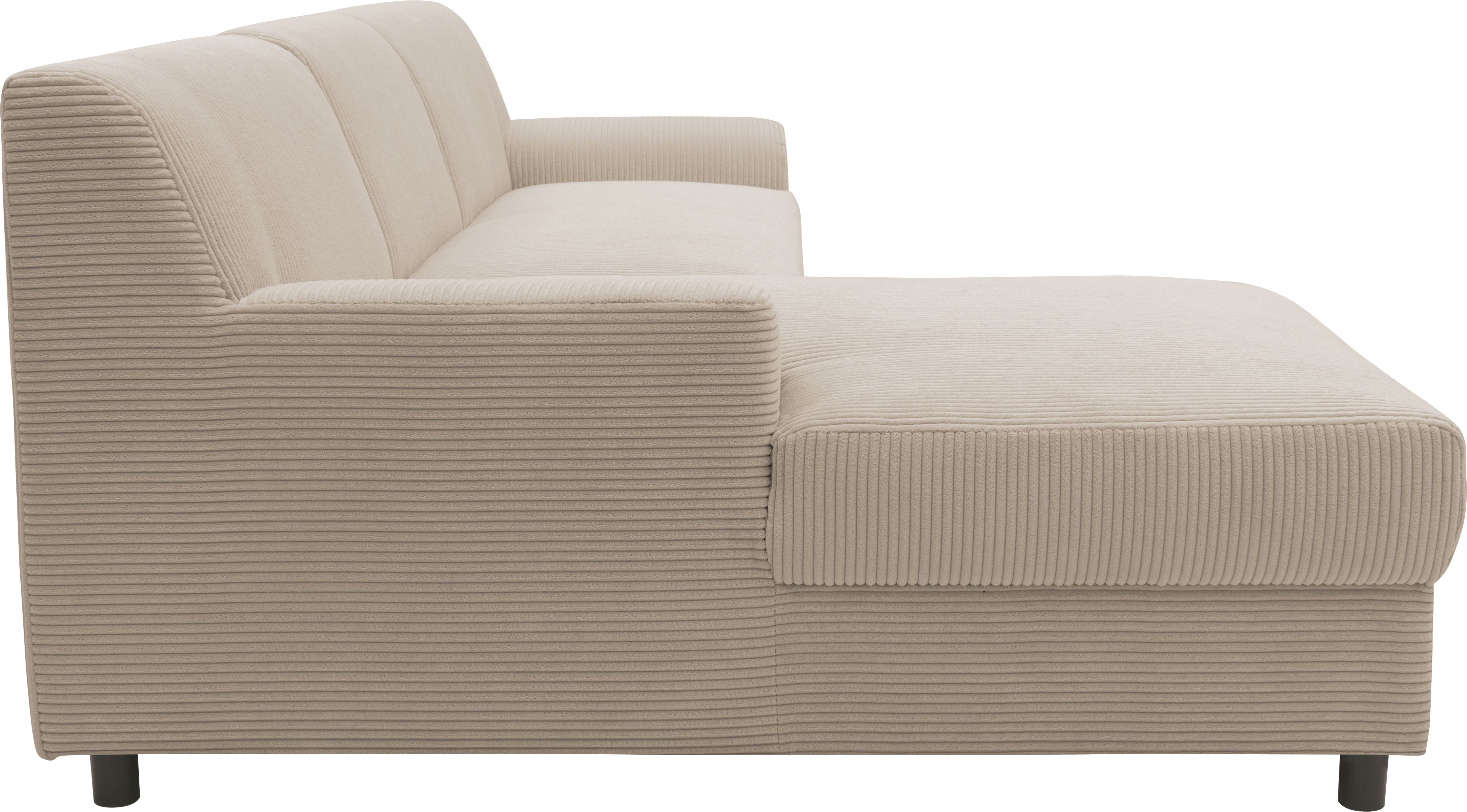 INOSIGN Hoekbank Turah 2, L-vorm, in Cord en waterafstotende microvezel, Vering B/D/H: 241/146/79 cm, incl. sierkussen, optioneel met bedfunctie