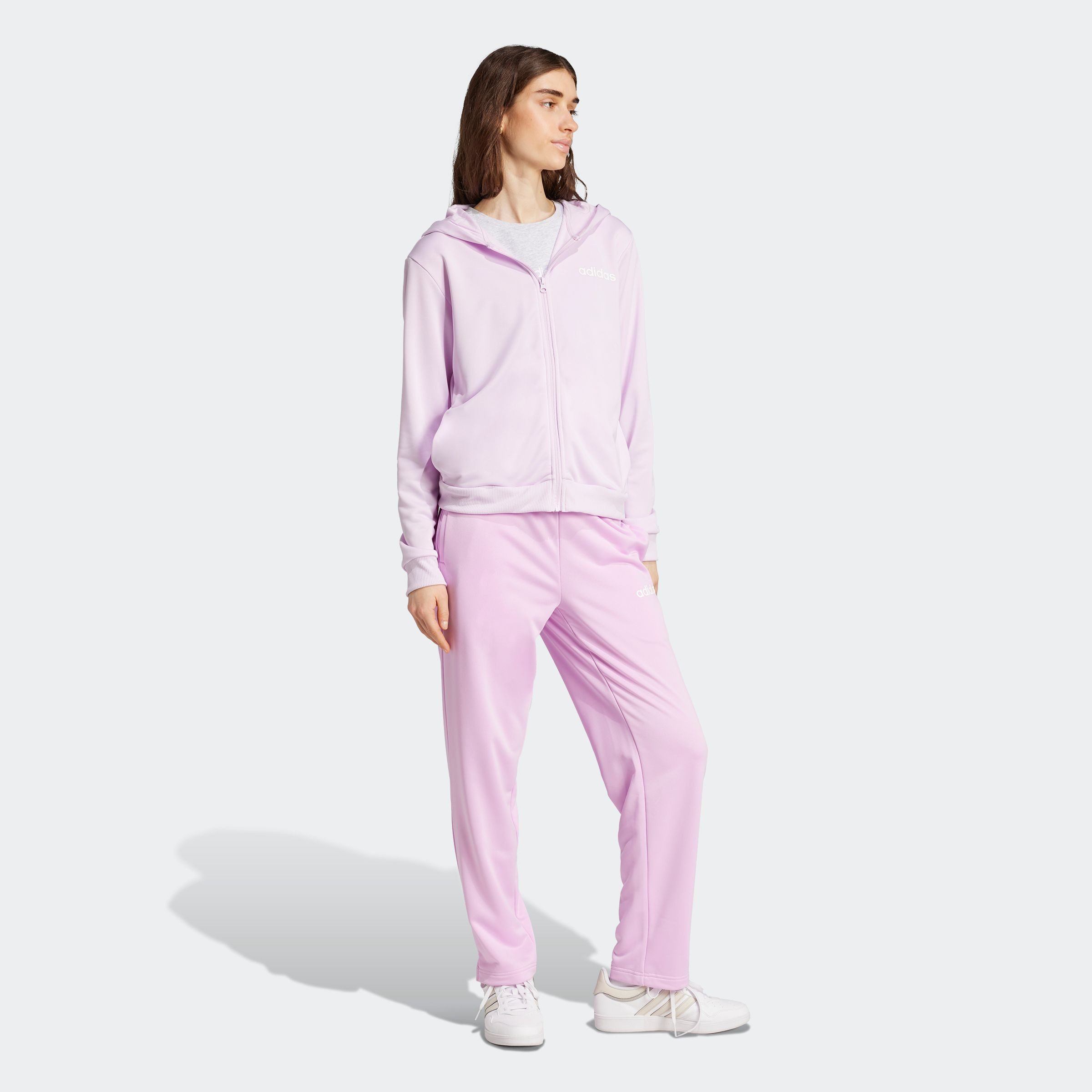 adidas Sportswear Trainingspak W LINEAR TS Trainingsjack met capuchon, trainingspak (2-delig)