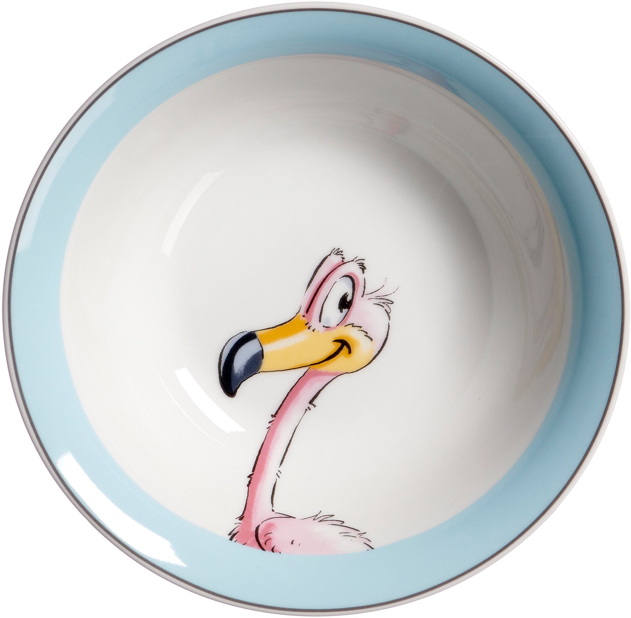 Ritzenhoff & Breker Kinderservies-set Happy Zoo, Flo met flamingodecor, 3 delen, voor 1 persoon (set, 3-delig)