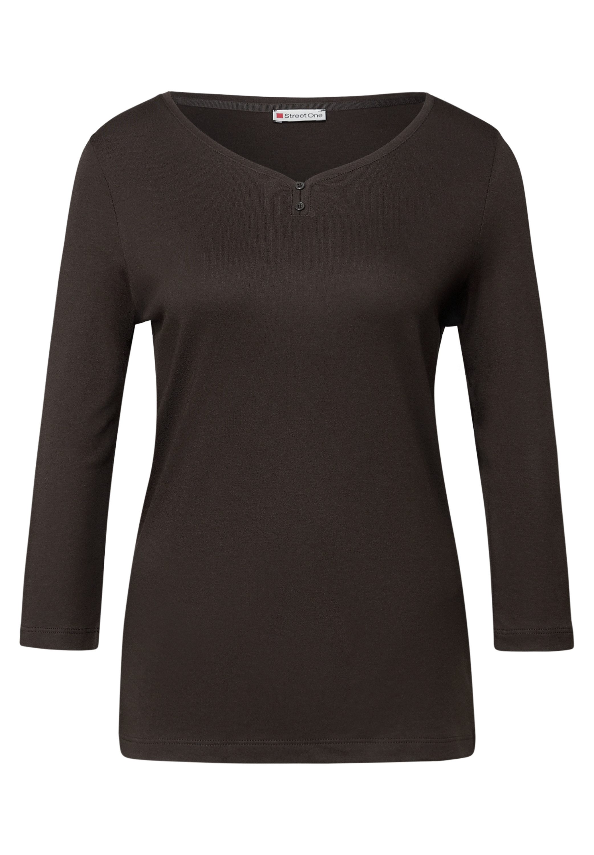 STREET ONE Shirt met 3/4 mouwen met knoopdetail