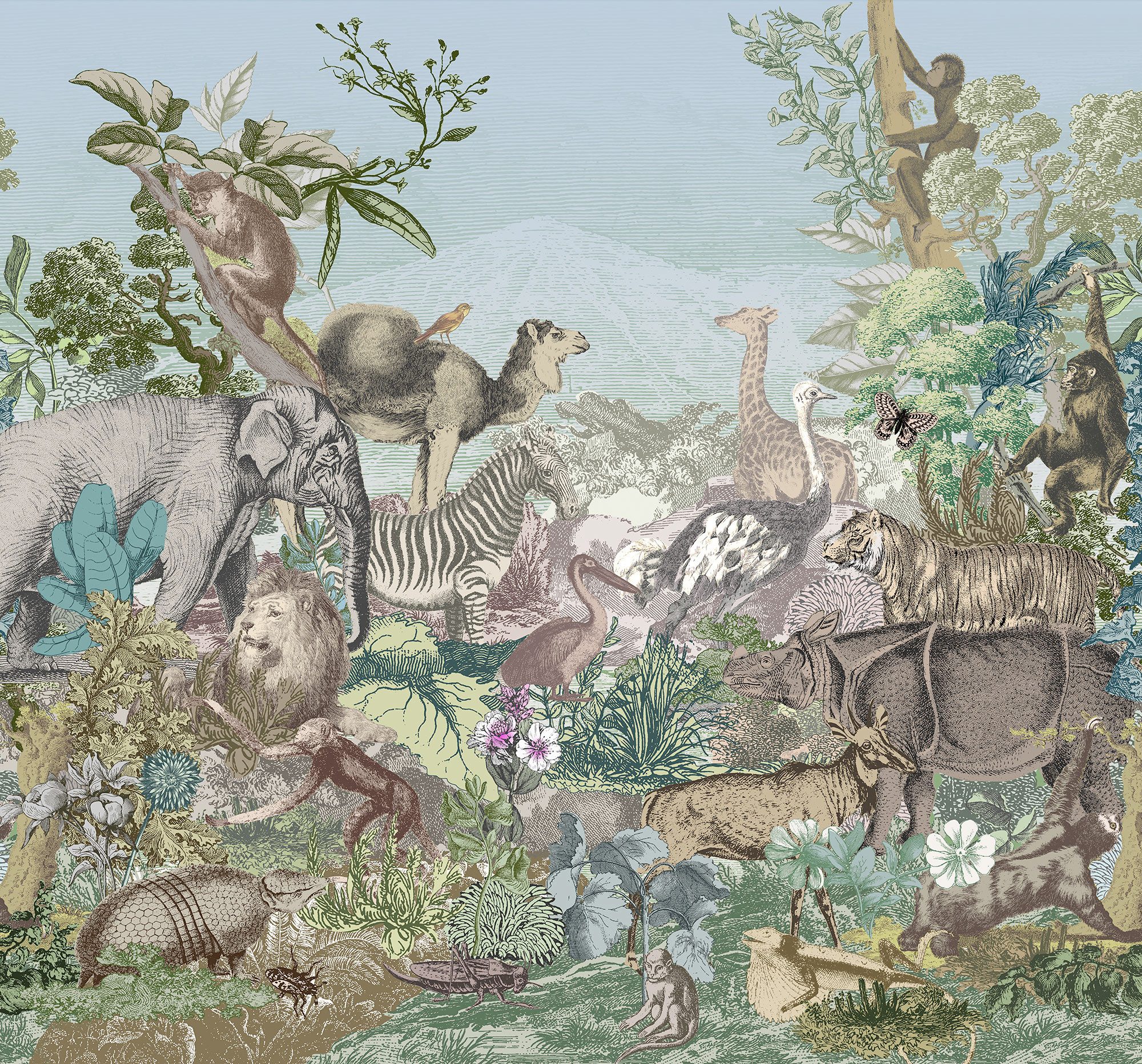 Komar Fotobehang Creative Zoo 350 x 250 cm (breedte x hoogte) - behang, vlies, woonkamer, slaapkamer (1 stuk)