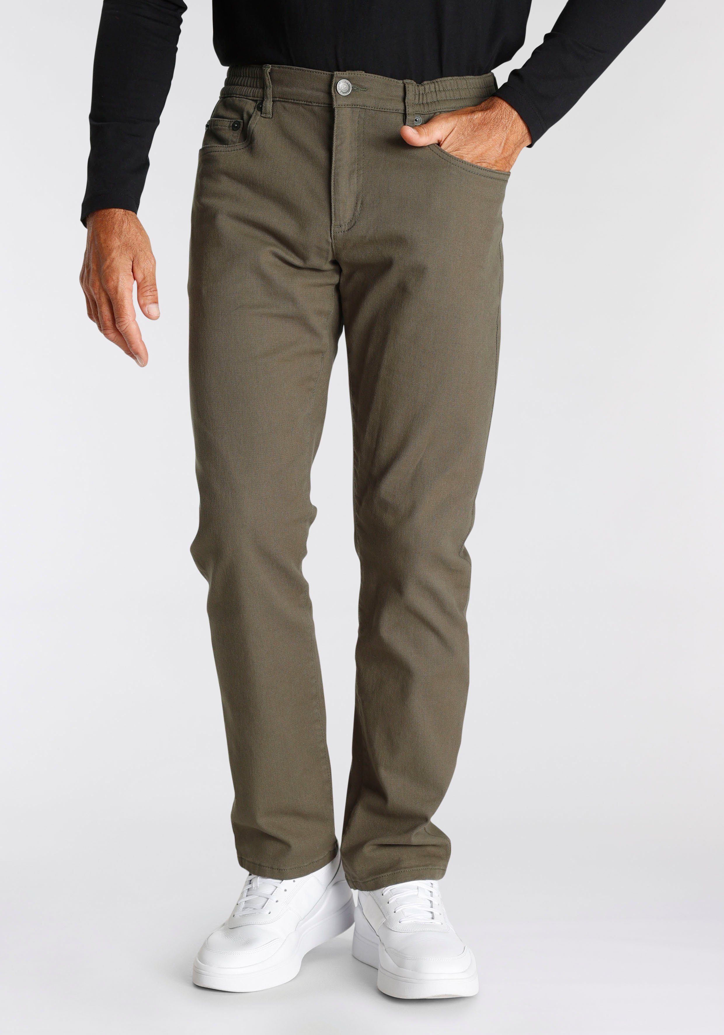man's world broek met elastische band stretch - comfortabel met elastiek opzij groen