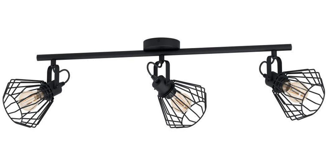 EGLO Plafondspot TABILLANO Plafondlamp, staal, zwart, keukenlamp, spots met E27 fitting (1 stuk)