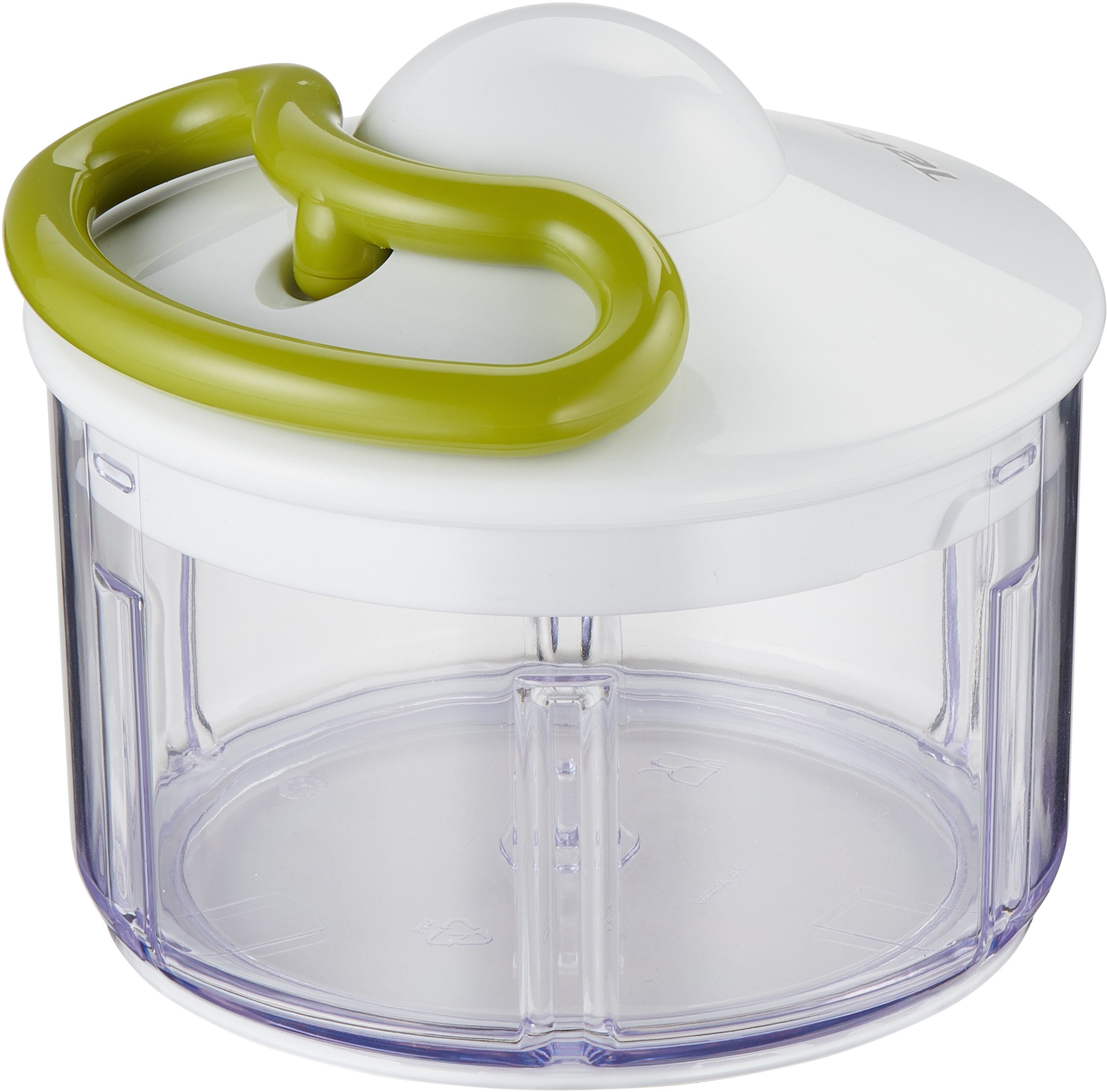 Tefal Groentesnijder 5-seconden hakmolen 500ml, roestvrijstalen messen, antislip, soft-touch handvat, wit/groen